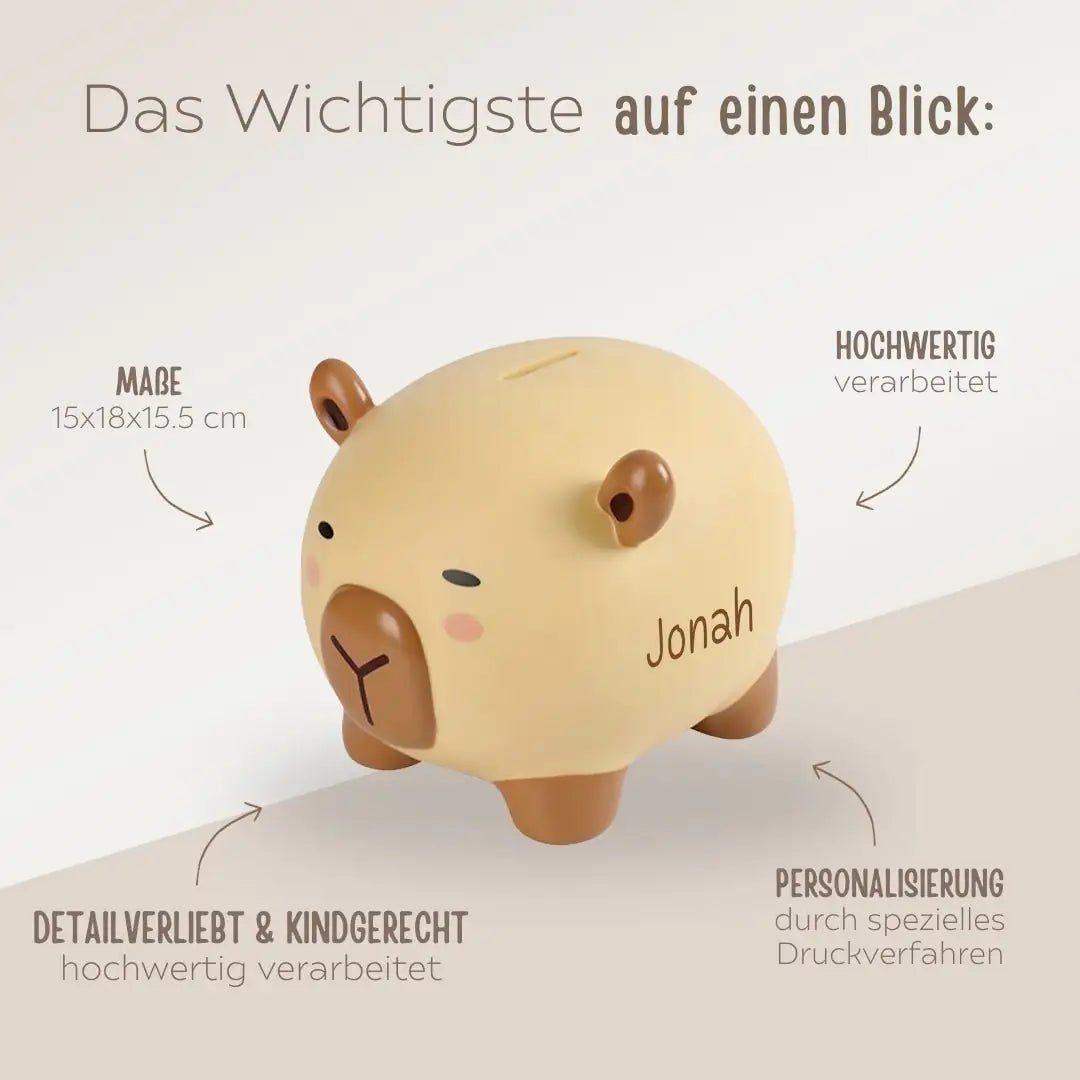 itotal Spardose Caybara & Axolotl personalisierbar - wunderwunsch