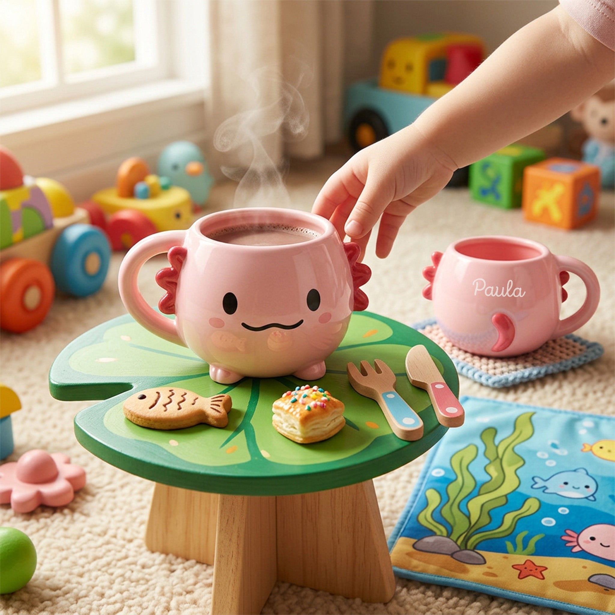 iTotal Tasse in Tierform Capybara & Axolotl personalisierbar - wunderwunsch