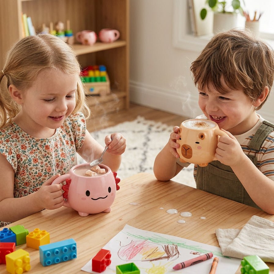 iTotal Tasse in Tierform Capybara & Axolotl personalisierbar - wunderwunsch