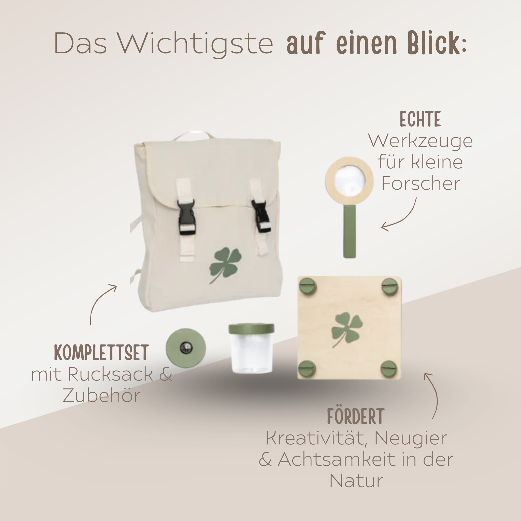JABADABADO Naturforscher - Rucksack personalisierbar - wunderwunsch