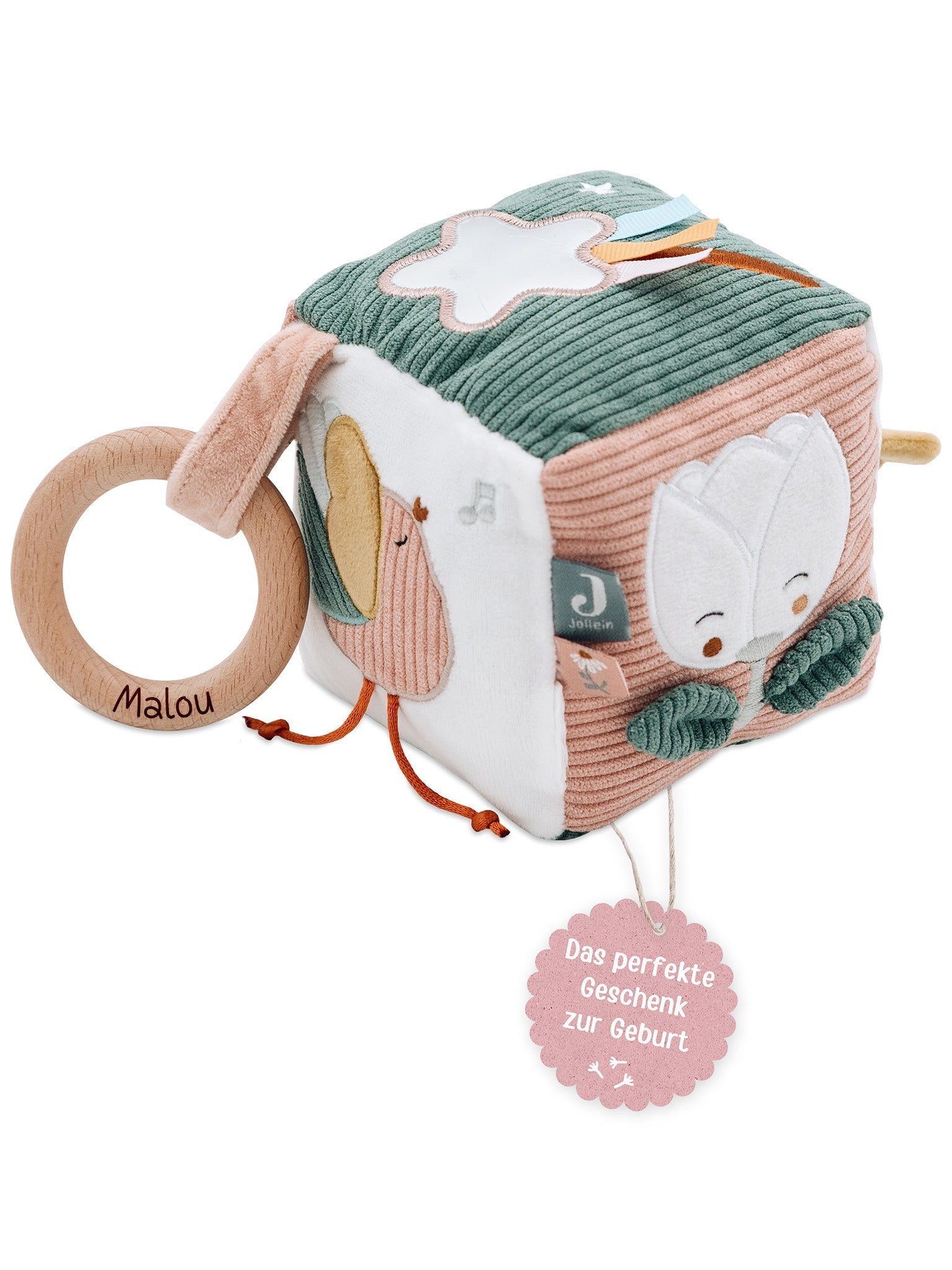 JOLLEIN Activity Stoffwürfel personalisierbar - Fee & Auto - wunderwunsch