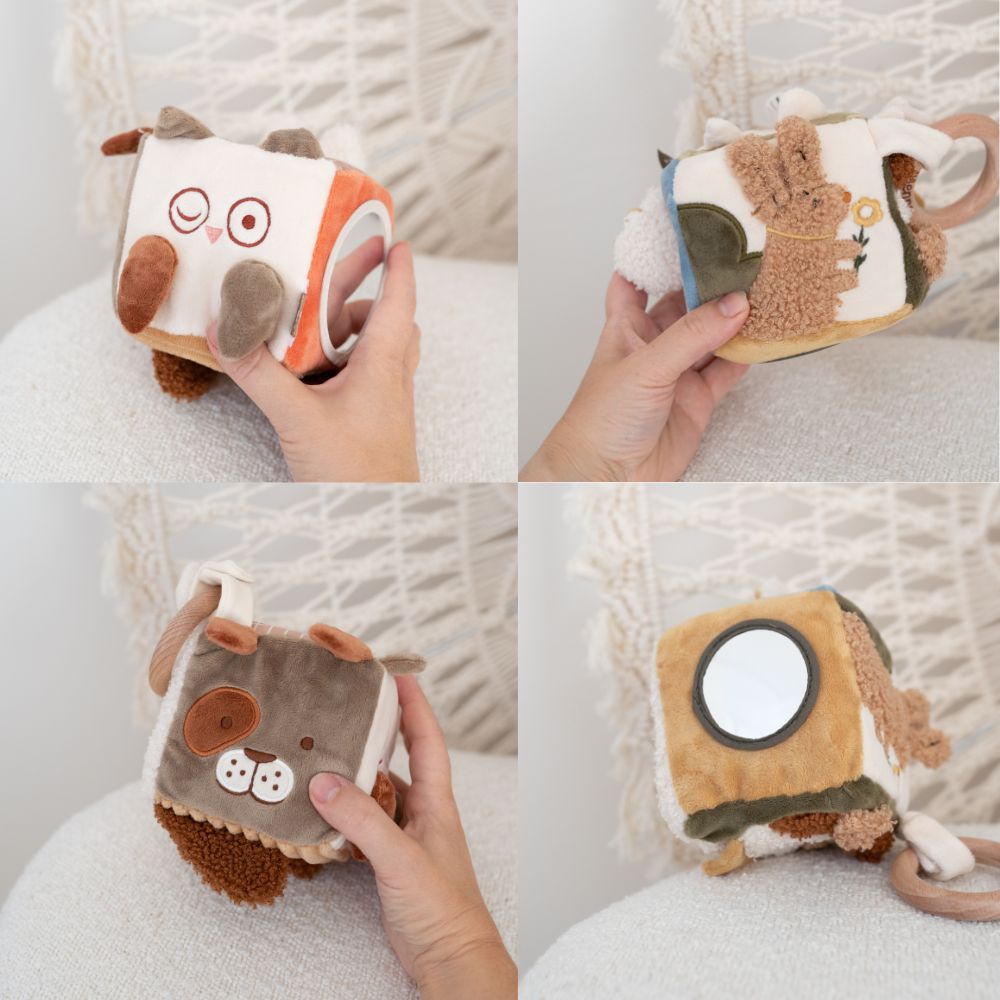 JOLLEIN Activity Stoffwürfel personalisierbar - Hund & Katze - wunderwunsch