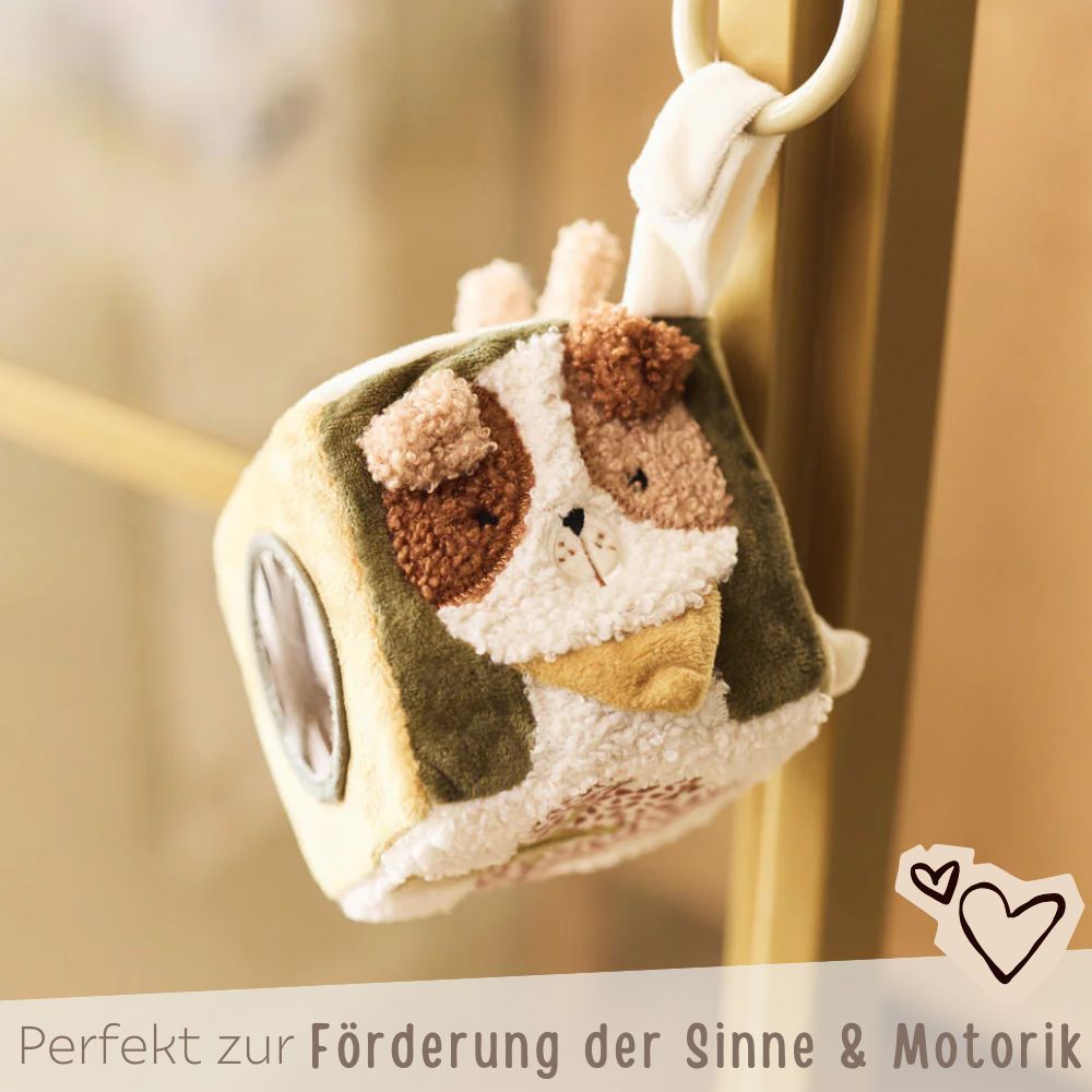 JOLLEIN Activity Stoffwürfel personalisierbar - Hund & Katze - wunderwunsch