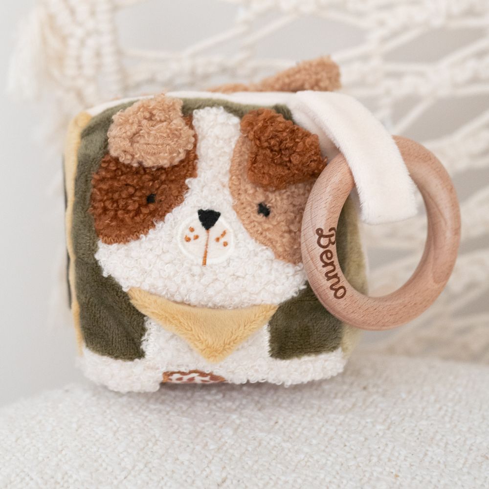 JOLLEIN Activity Stoffwürfel personalisierbar - Hund & Katze - wunderwunsch