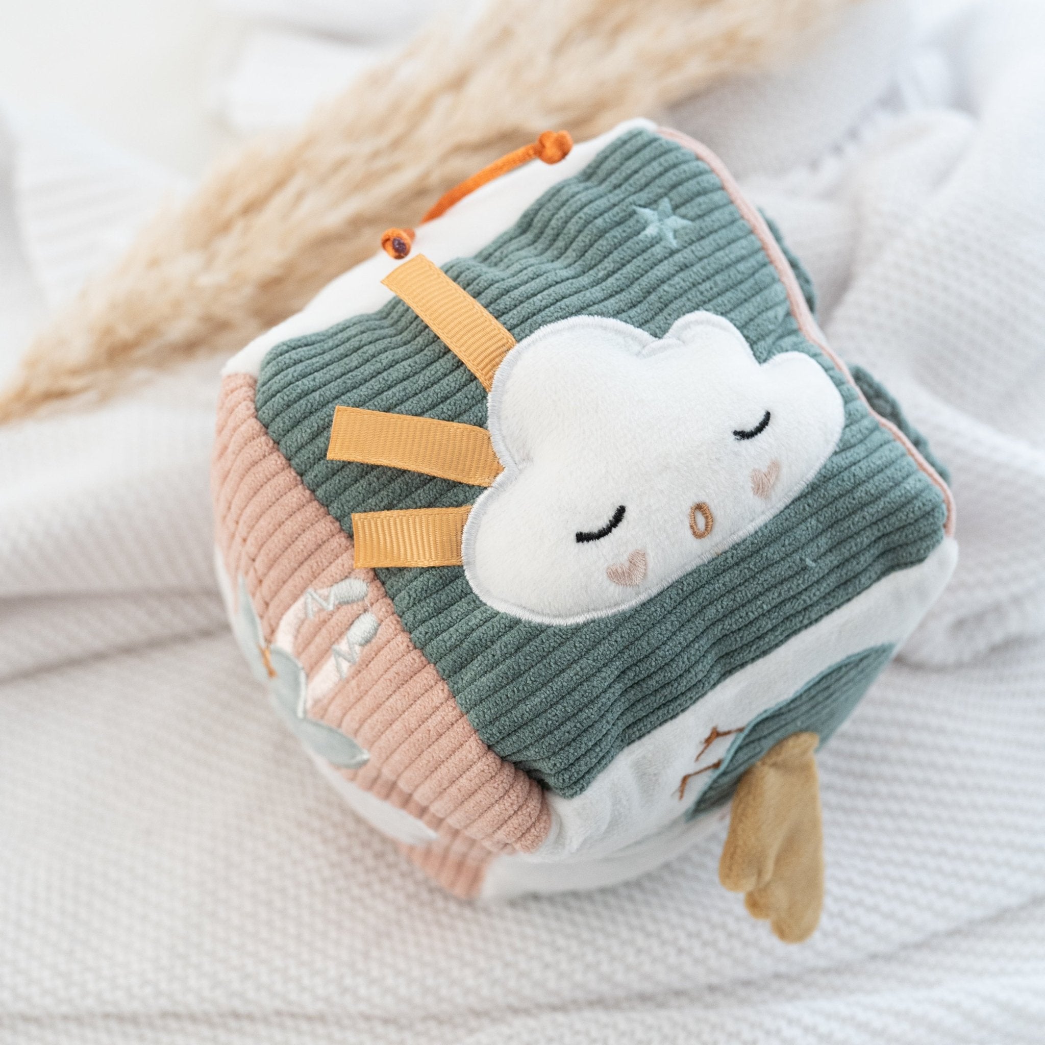 JOLLEIN Aktivitätswürfel Stoff - Fee & Auto - wunderwunsch