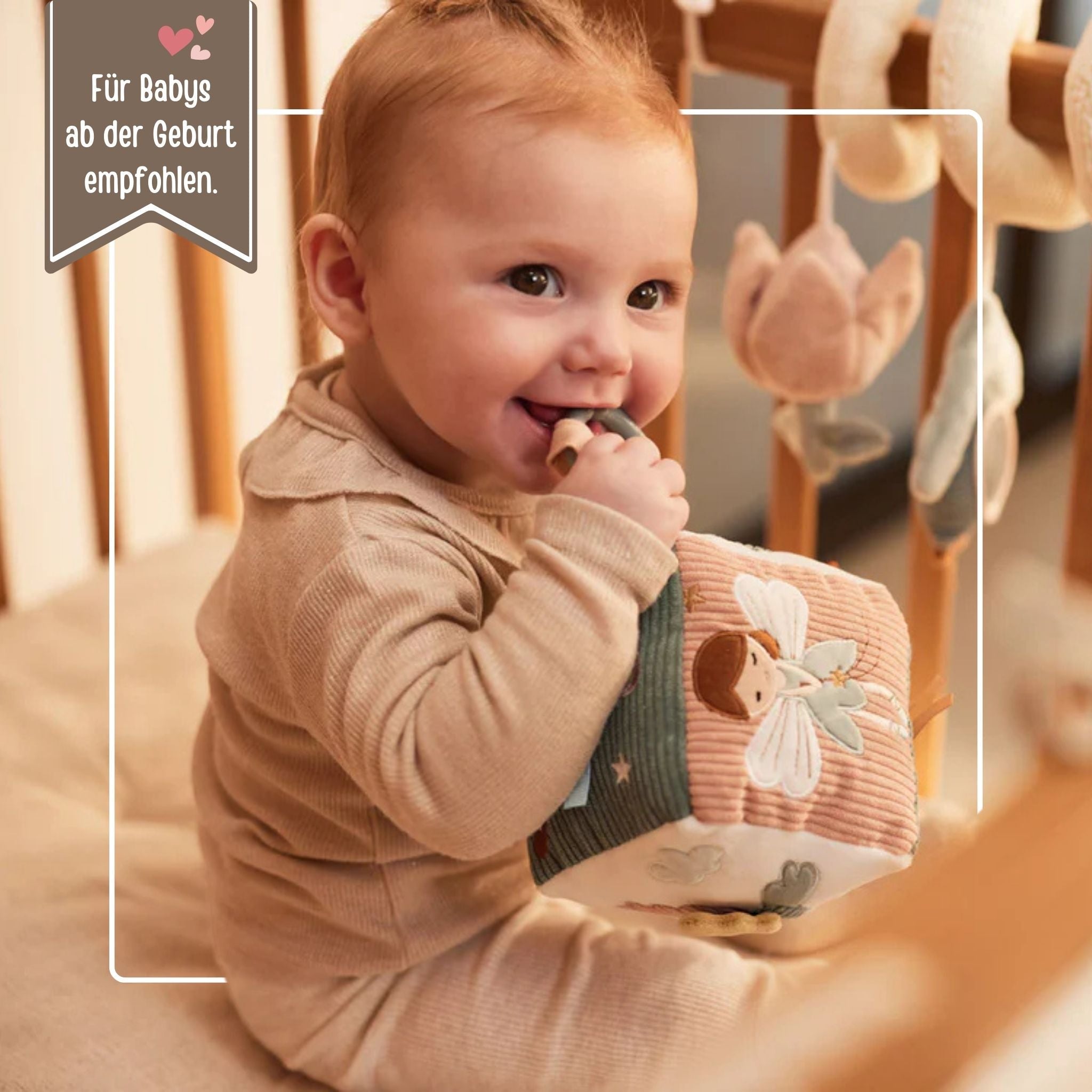 JOLLEIN Aktivitätswürfel Stoff - Fee & Auto - wunderwunsch