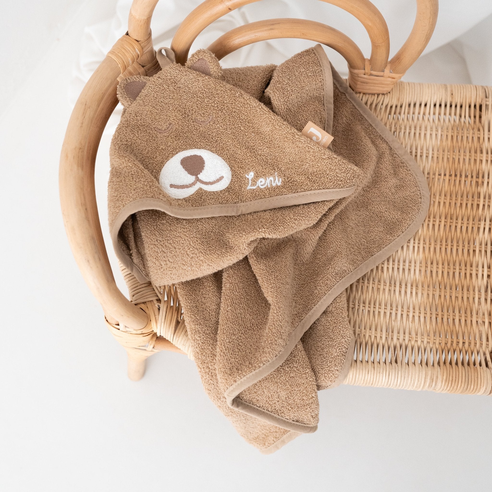 JOLLEIN Dino oder Bär Baby Kapuzenhandtuch Frottee - wunderwunsch