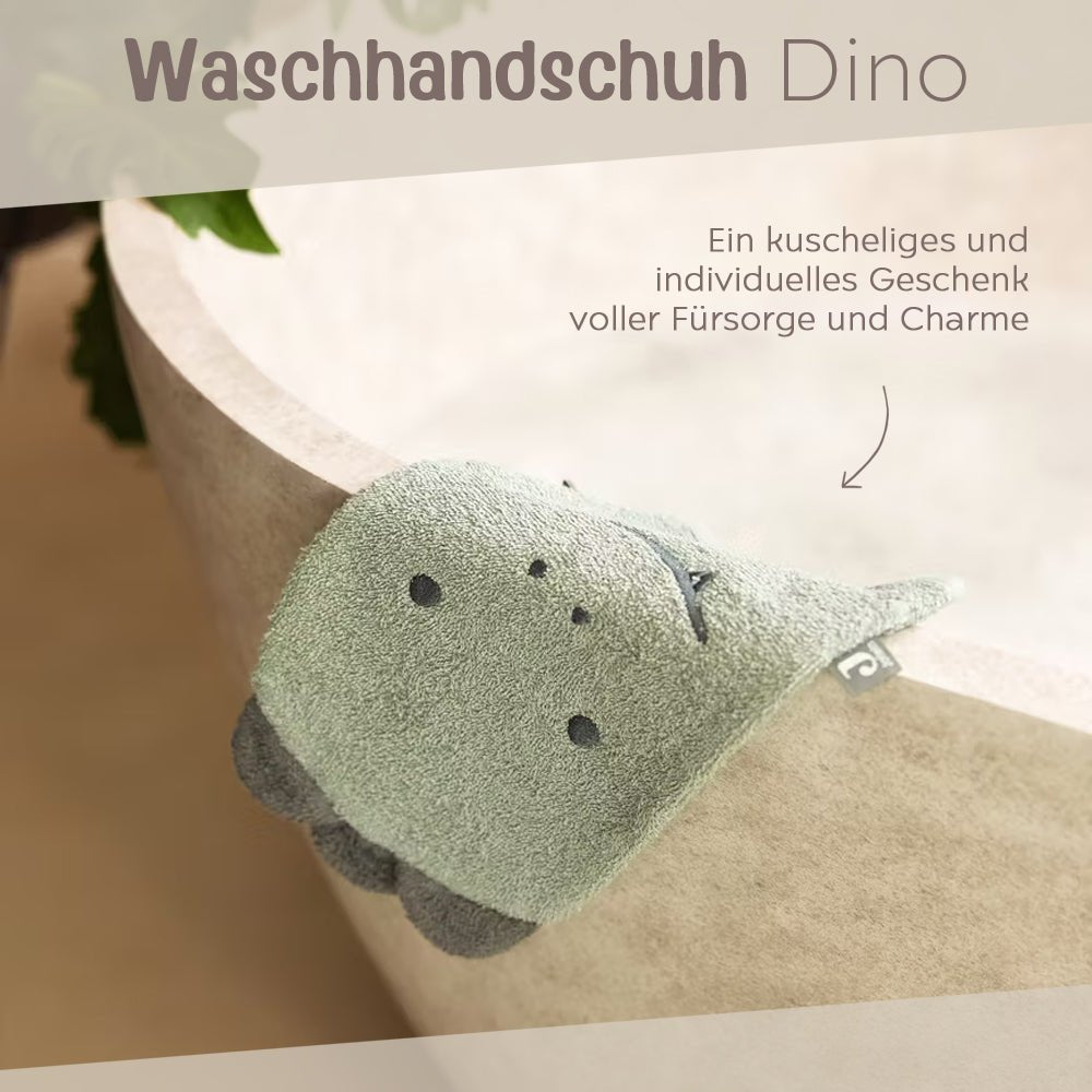 JOLLEIN Dino oder Bär Baby Waschhandschuh Frottee - wunderwunsch