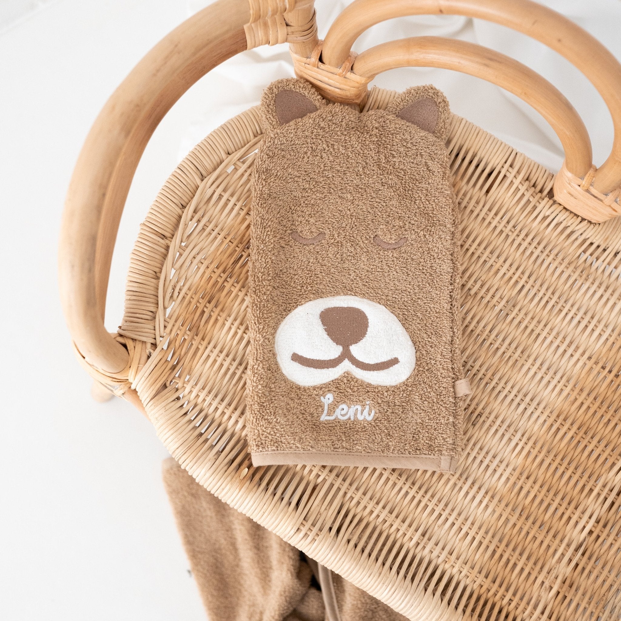 JOLLEIN Dino oder Bär Baby Waschhandschuh Frottee - wunderwunsch