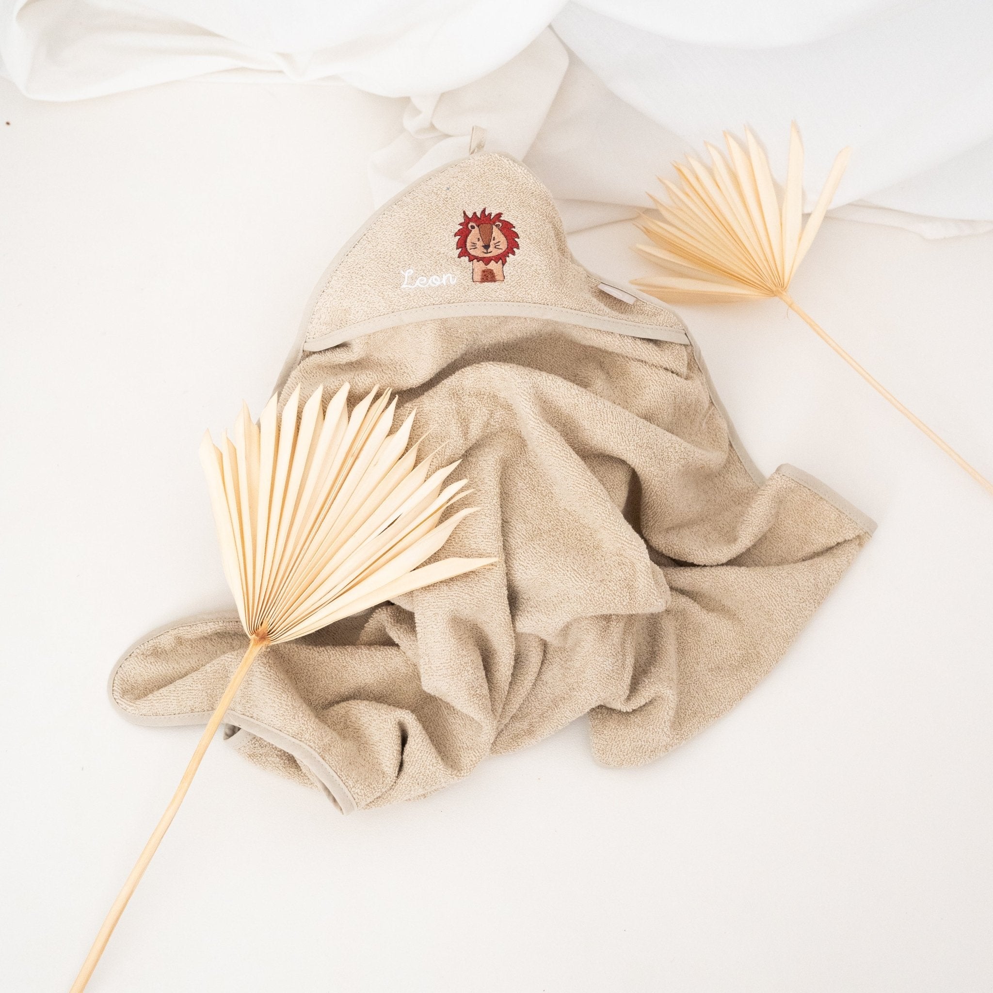 JOLLEIN Handtuch Groß 100 x 100cm personalisiert - Wunderwunsch Tiere - wunderwunsch