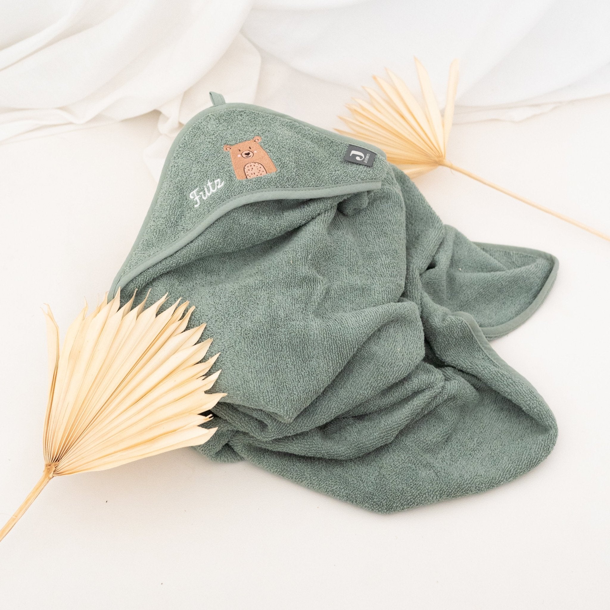 JOLLEIN Handtuch Groß 100 x 100cm personalisiert - Wunderwunsch Tiere - wunderwunsch