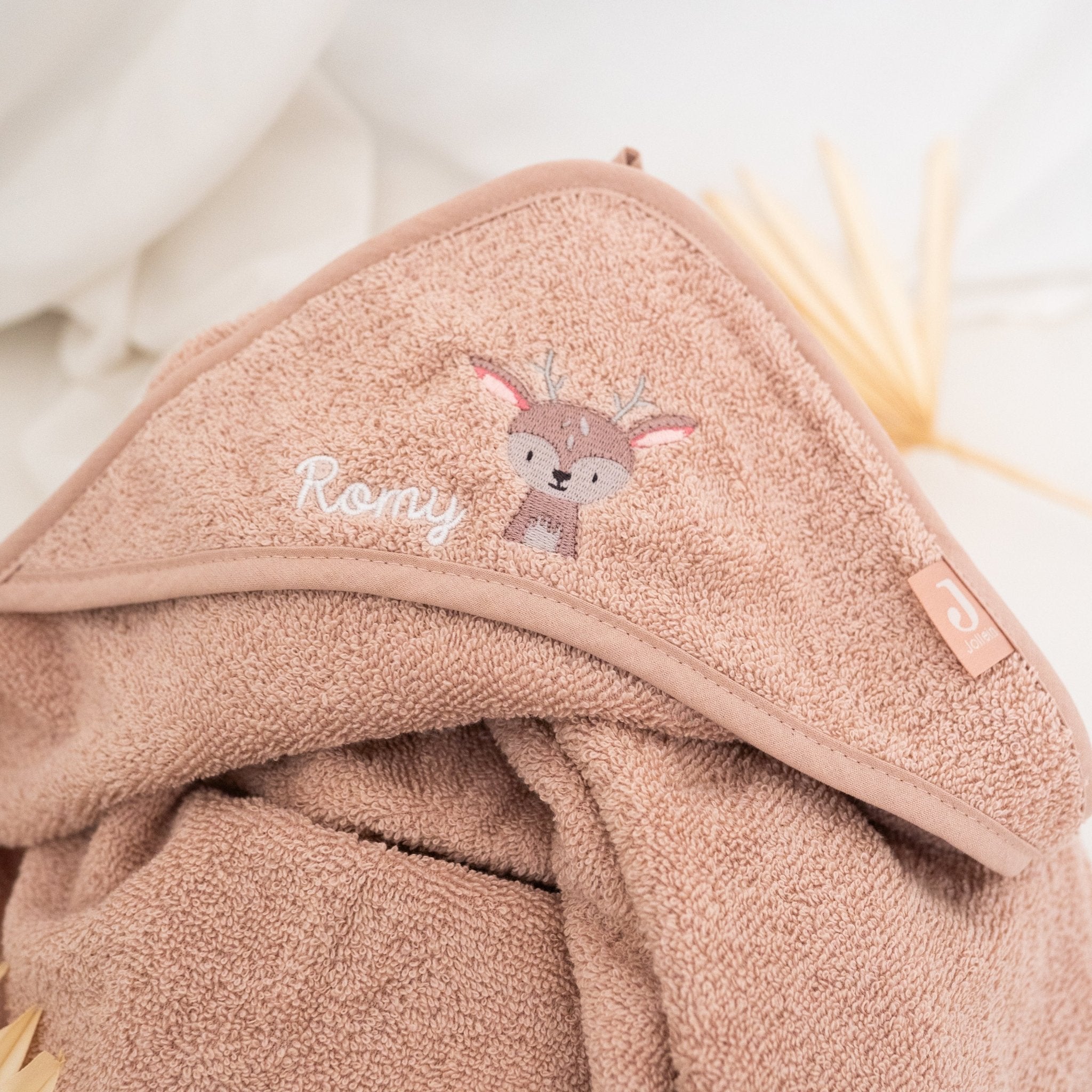 JOLLEIN Handtuch Groß 100 x 100cm personalisiert - Wunderwunsch Tiere - wunderwunsch