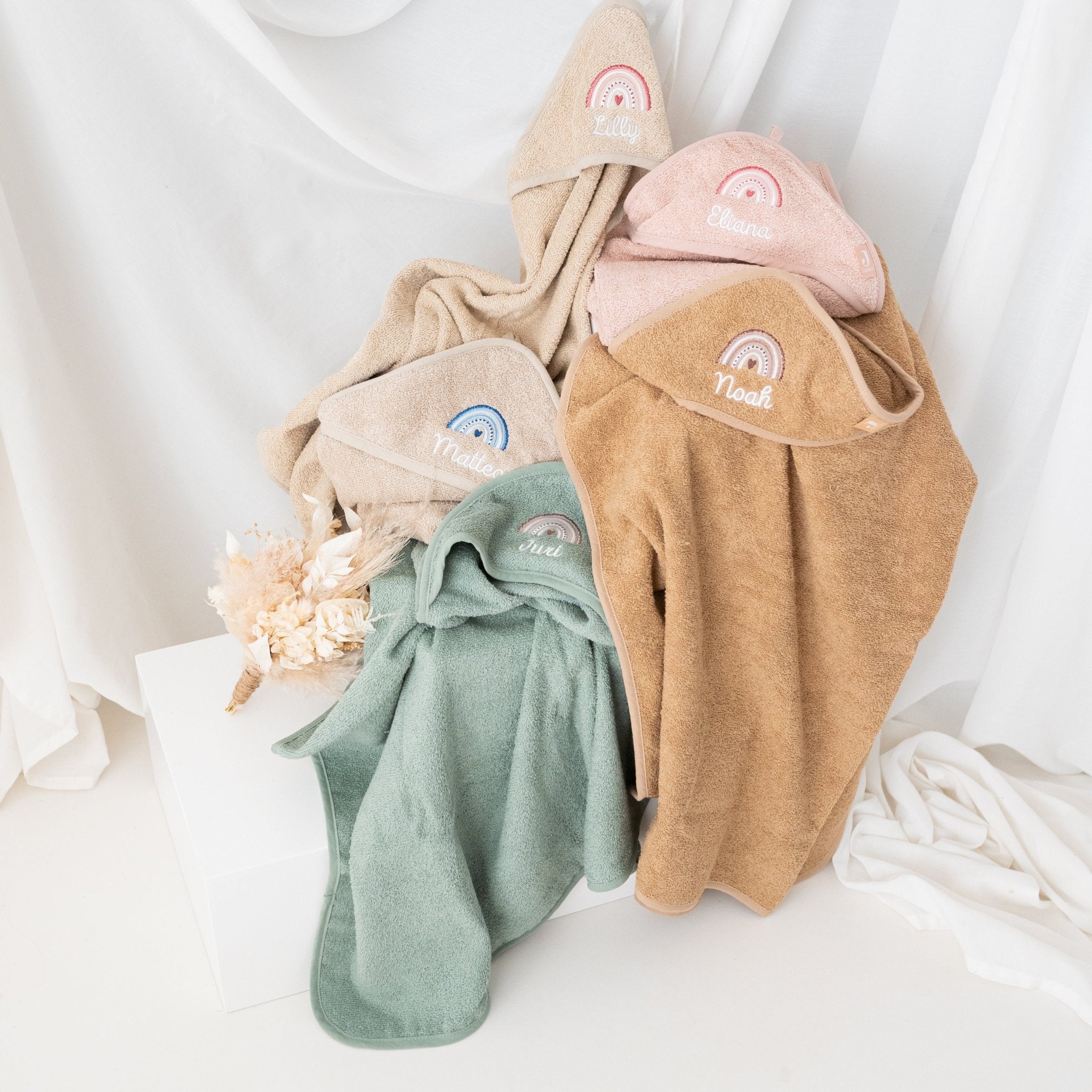 JOLLEIN Kapuzenhandtuch mit Regenbogen - wunderwunsch