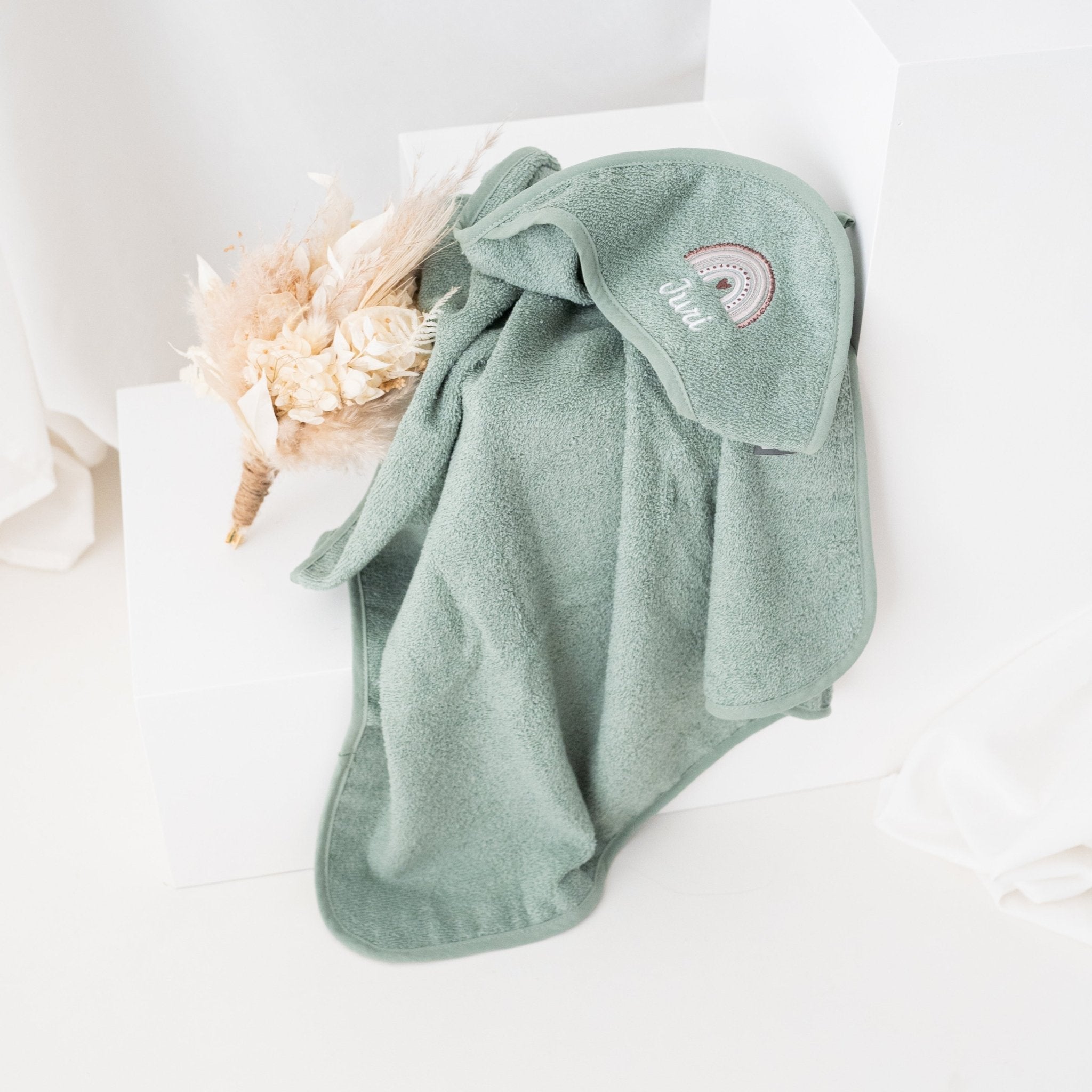 JOLLEIN Kapuzenhandtuch mit Regenbogen - wunderwunsch