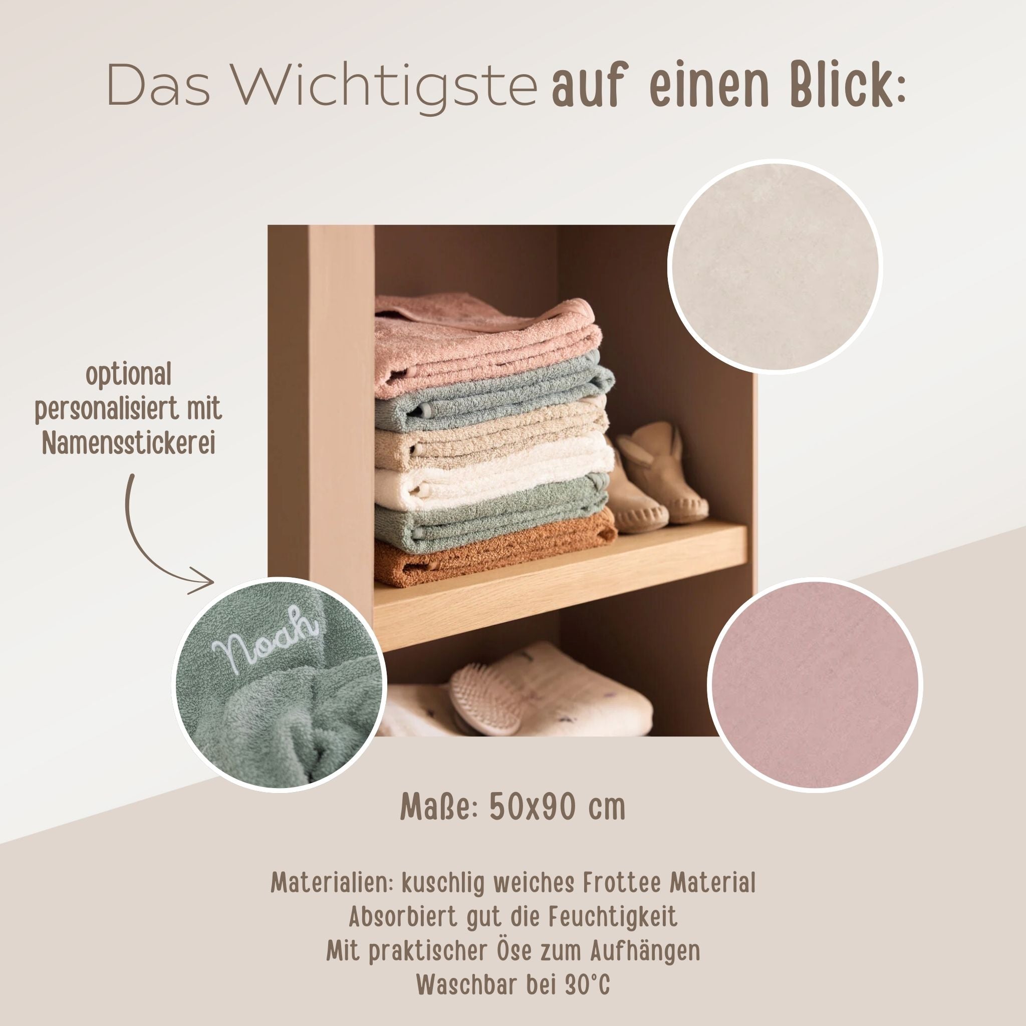 JOLLEIN Kinder Handtuch Frottee 50x90cm - wunderwunsch