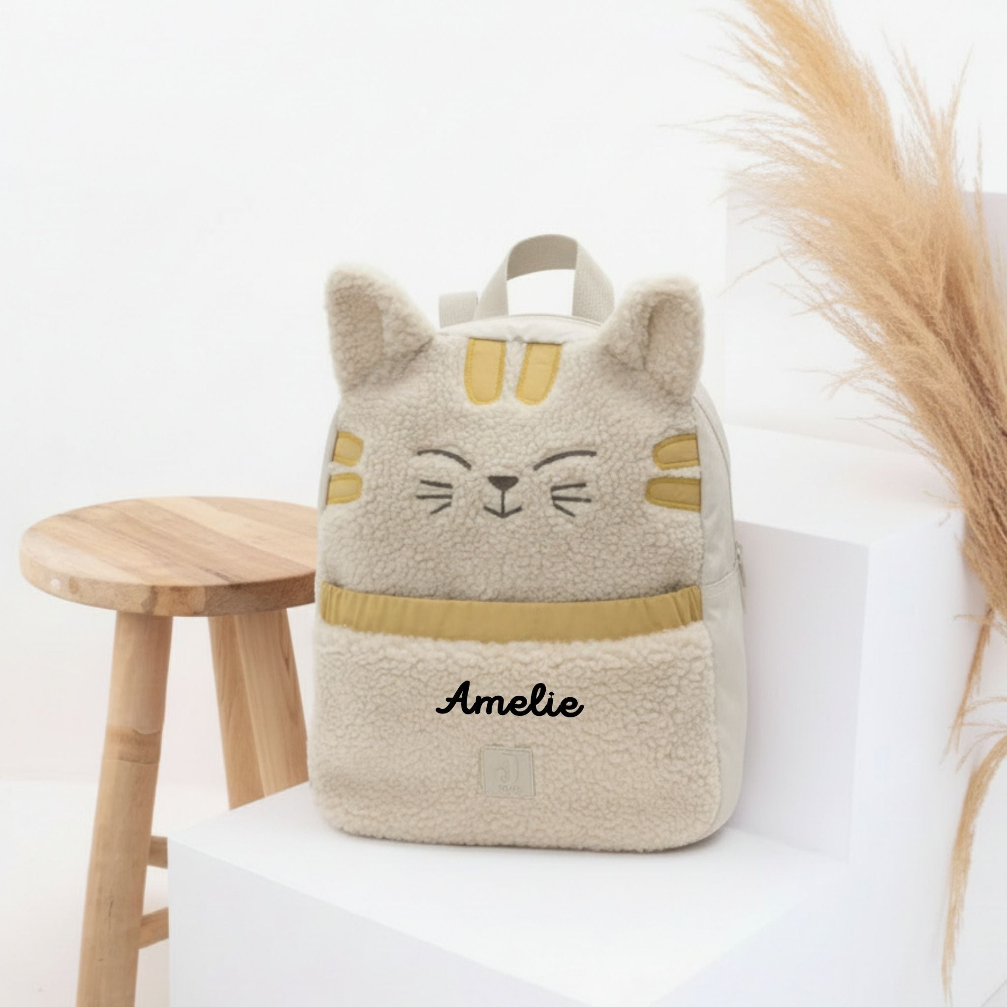 JOLLEIN Kinder Rucksack personalisiert - Hund oder Katze - wunderwunsch