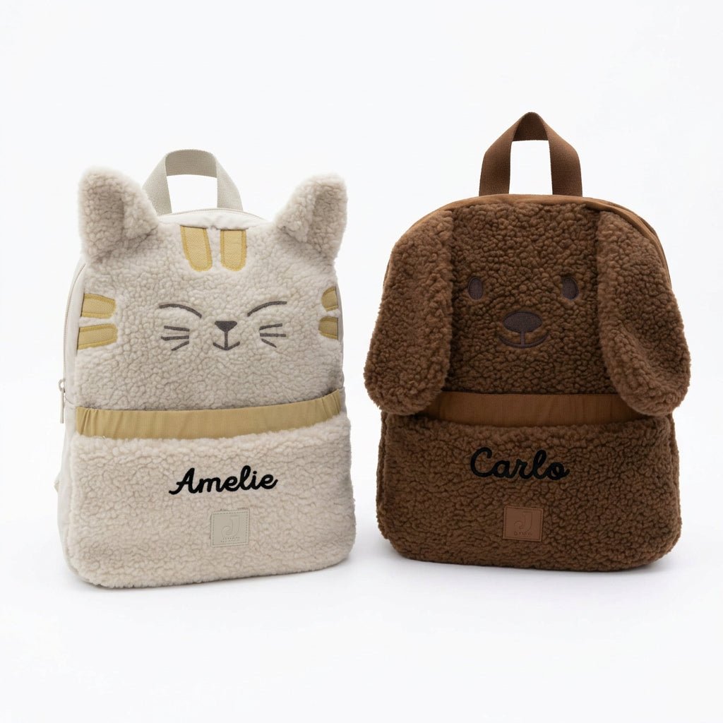 JOLLEIN Kinder Rucksack personalisiert - Hund oder Katze - wunderwunsch