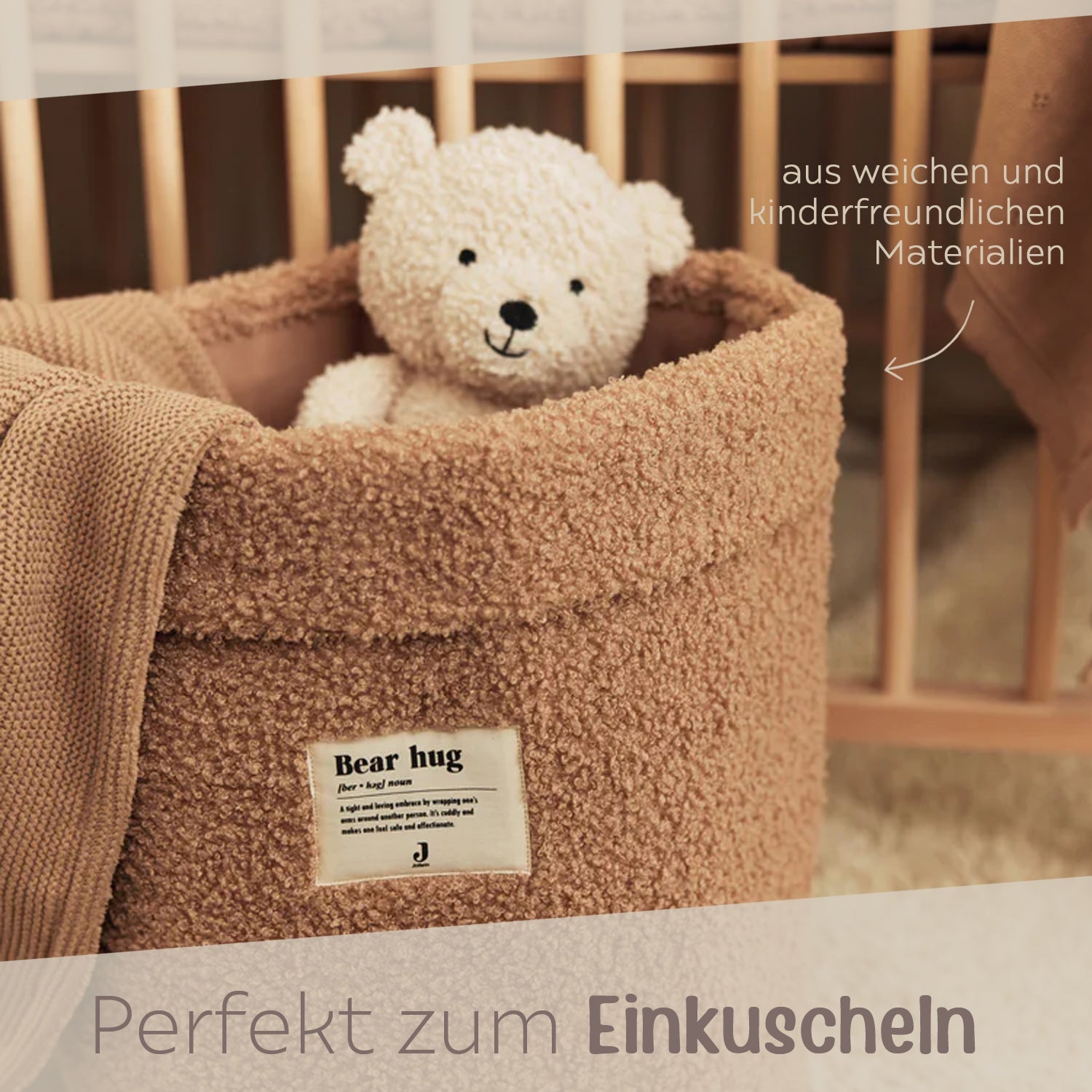 JOLLEIN Kuscheltier Boucle Teddybär personalisiert - wunderwunsch