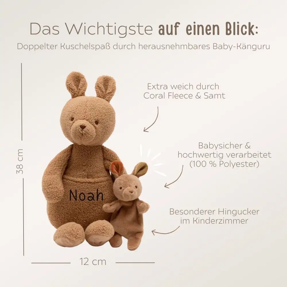 JOLLEIN Kuscheltier Kängurus personalisierbar - wunderwunsch