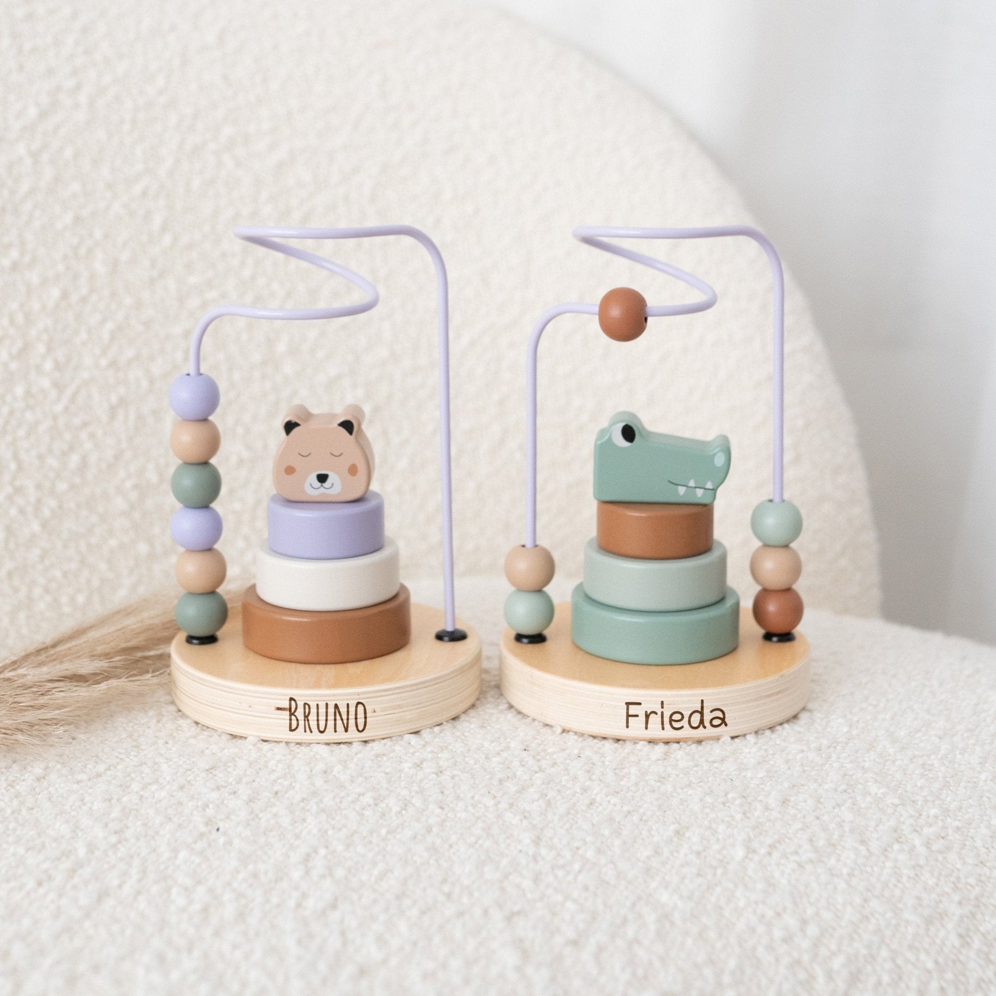 JOLLEIN Motorikschleife personalisiert - Bär & Krokodil - wunderwunsch