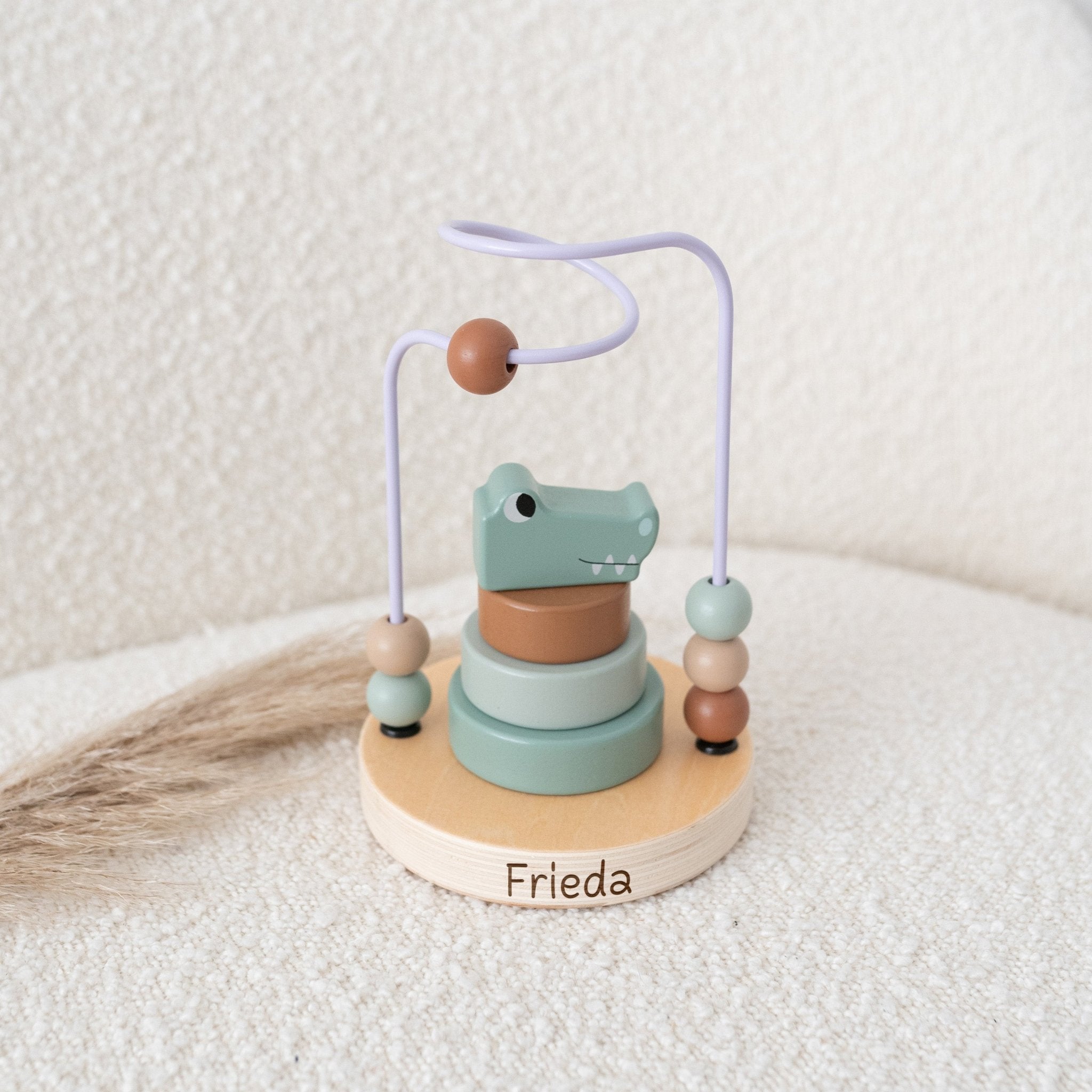 JOLLEIN Motorikschleife personalisiert - Bär & Krokodil - wunderwunsch