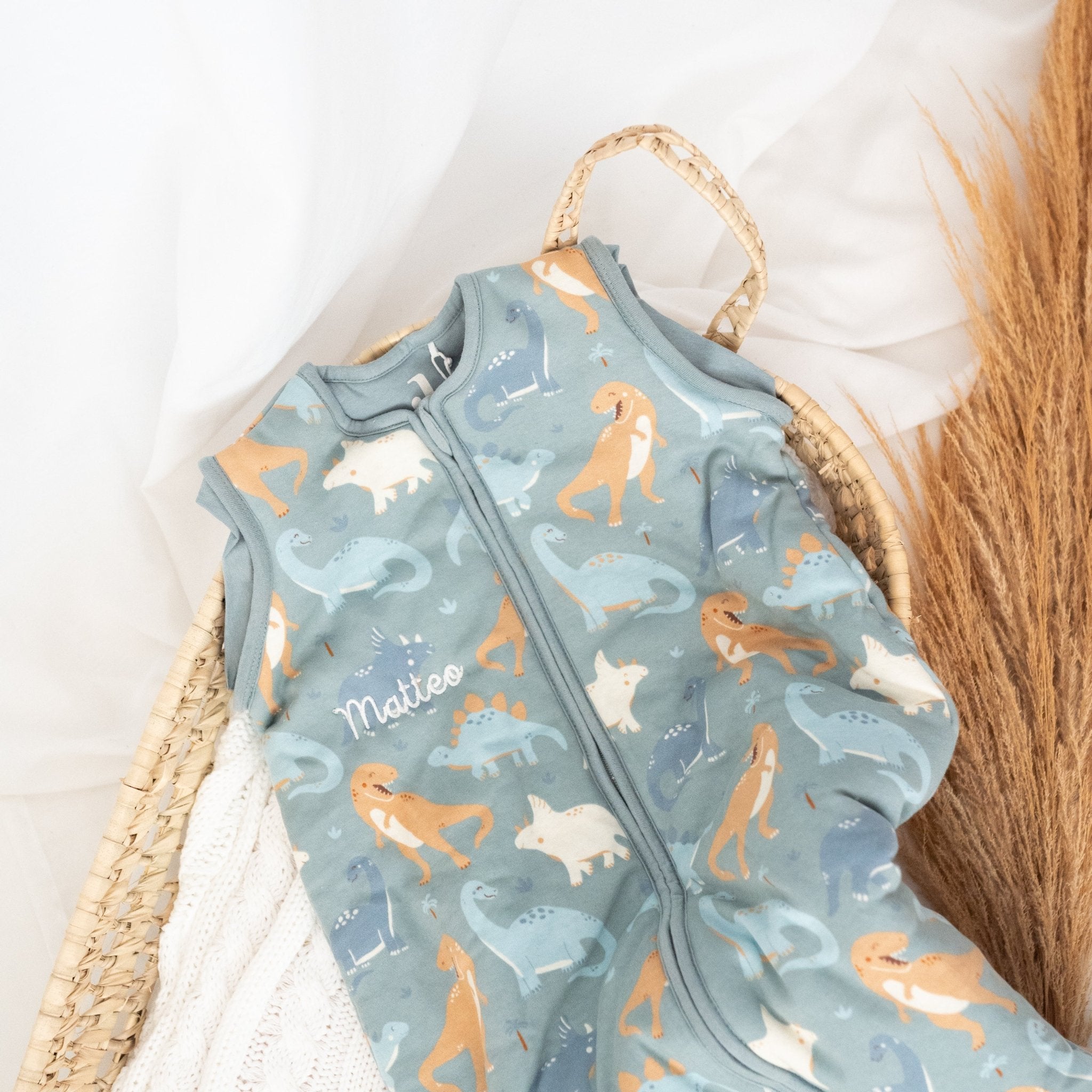 JOLLEIN Schlafsack Baby Dinos personalisiert - wunderwunsch