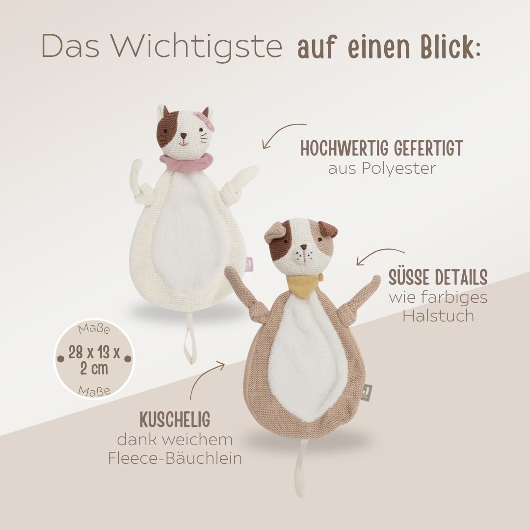 JOLLEIN Schmusetuch Katze oder Hund personalisierbar - wunderwunsch