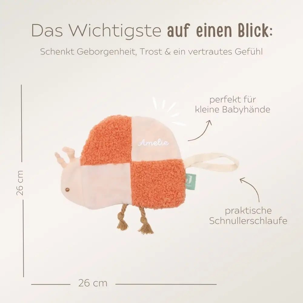 JOLLEIN Schmusetuch Marienkäfer personalisierbar - wunderwunsch