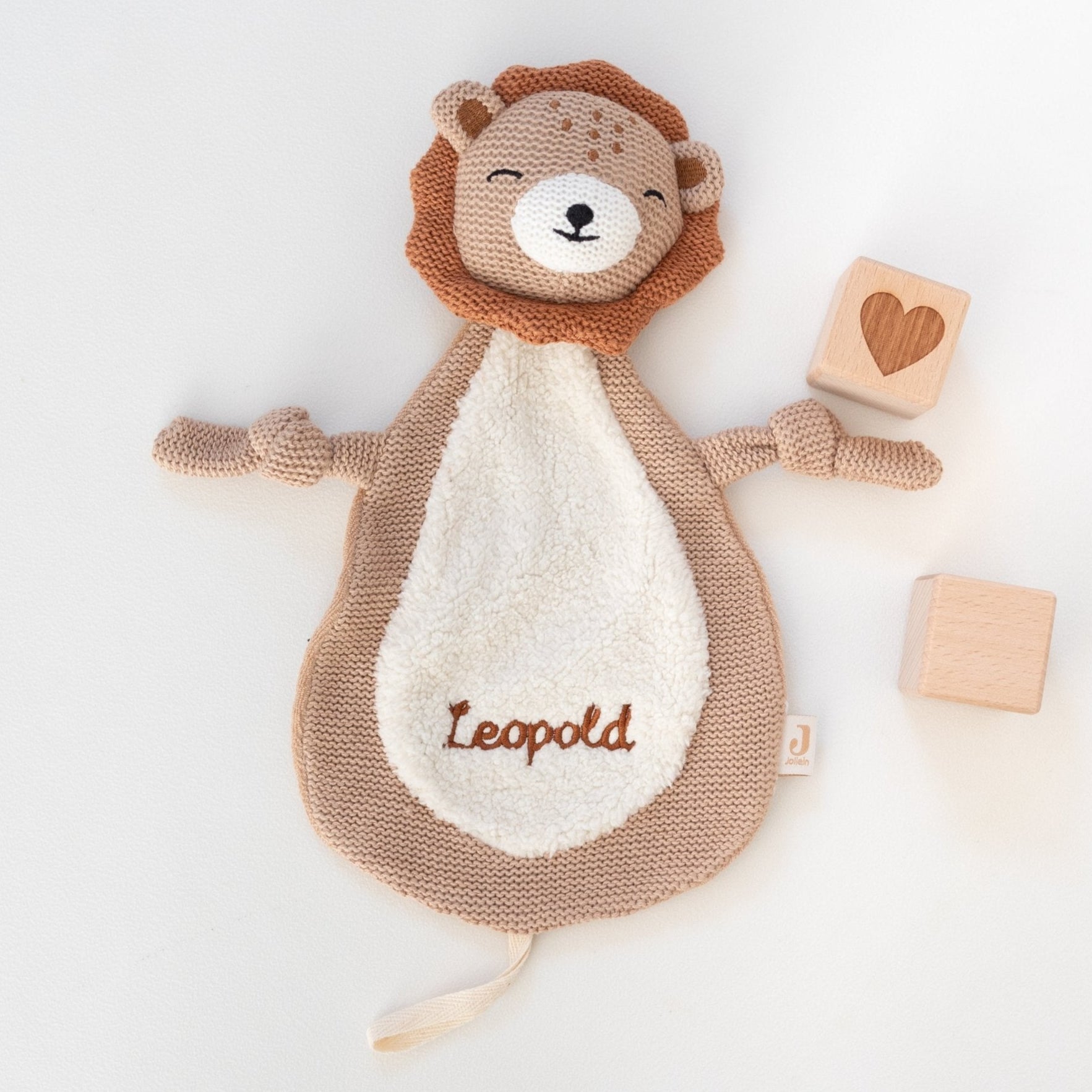 JOLLEIN Schmusetuch personalisiert - Bär, Giraffe, Löwe oder Fuchs - wunderwunsch