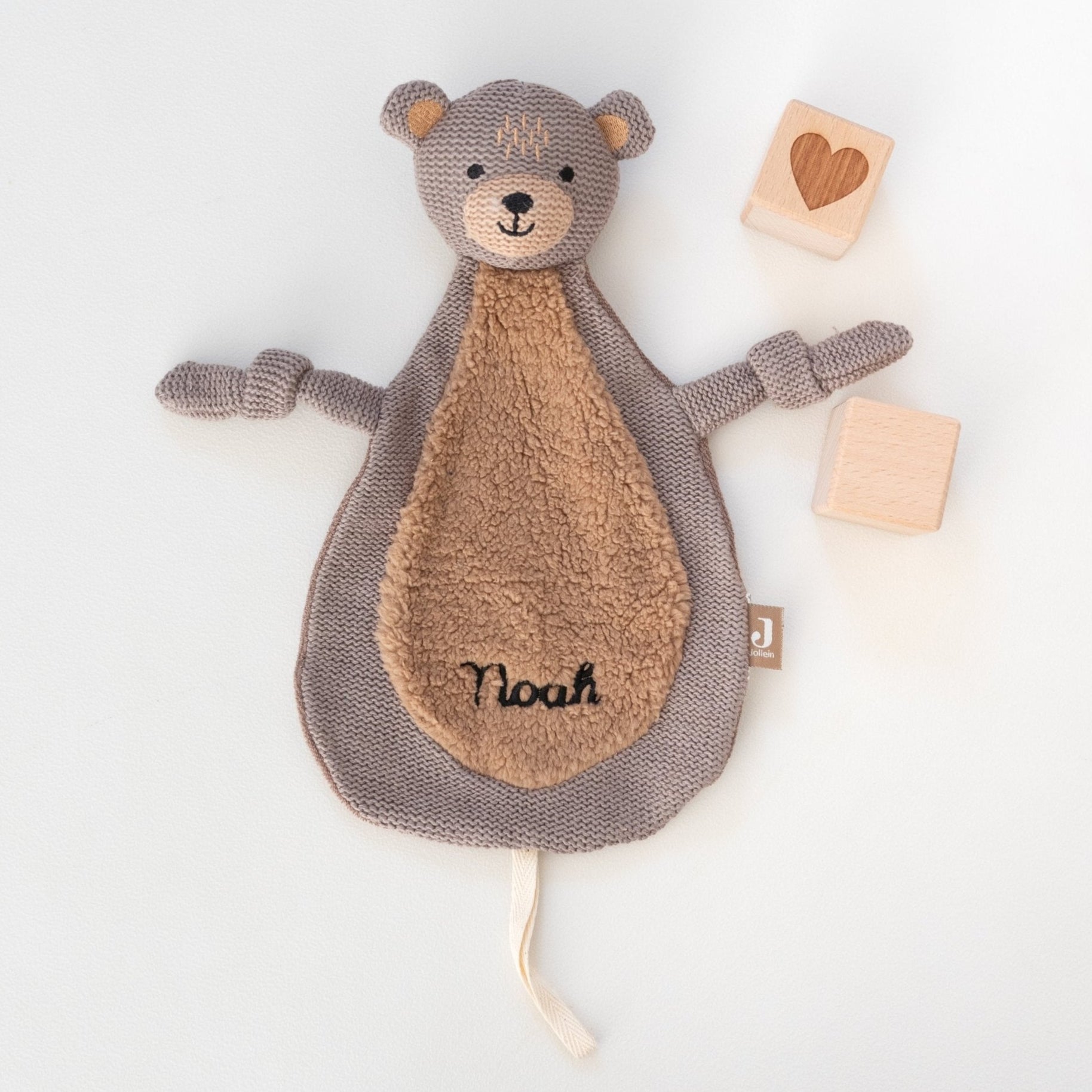 JOLLEIN Schmusetuch personalisiert - Bär, Giraffe, Löwe oder Fuchs - wunderwunsch