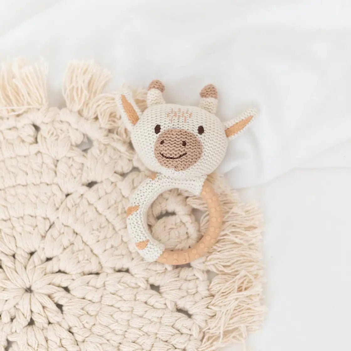 JOLLEIN Silikon Babyrassel - Bär, Giraffe, Fuchs - wunderwunsch