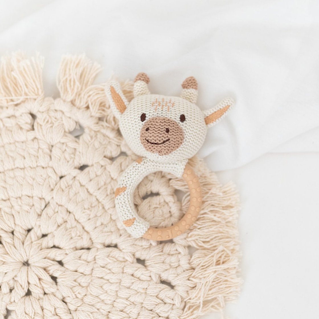 JOLLEIN Silikon Babyrassel - Bär, Giraffe, Fuchs - wunderwunsch