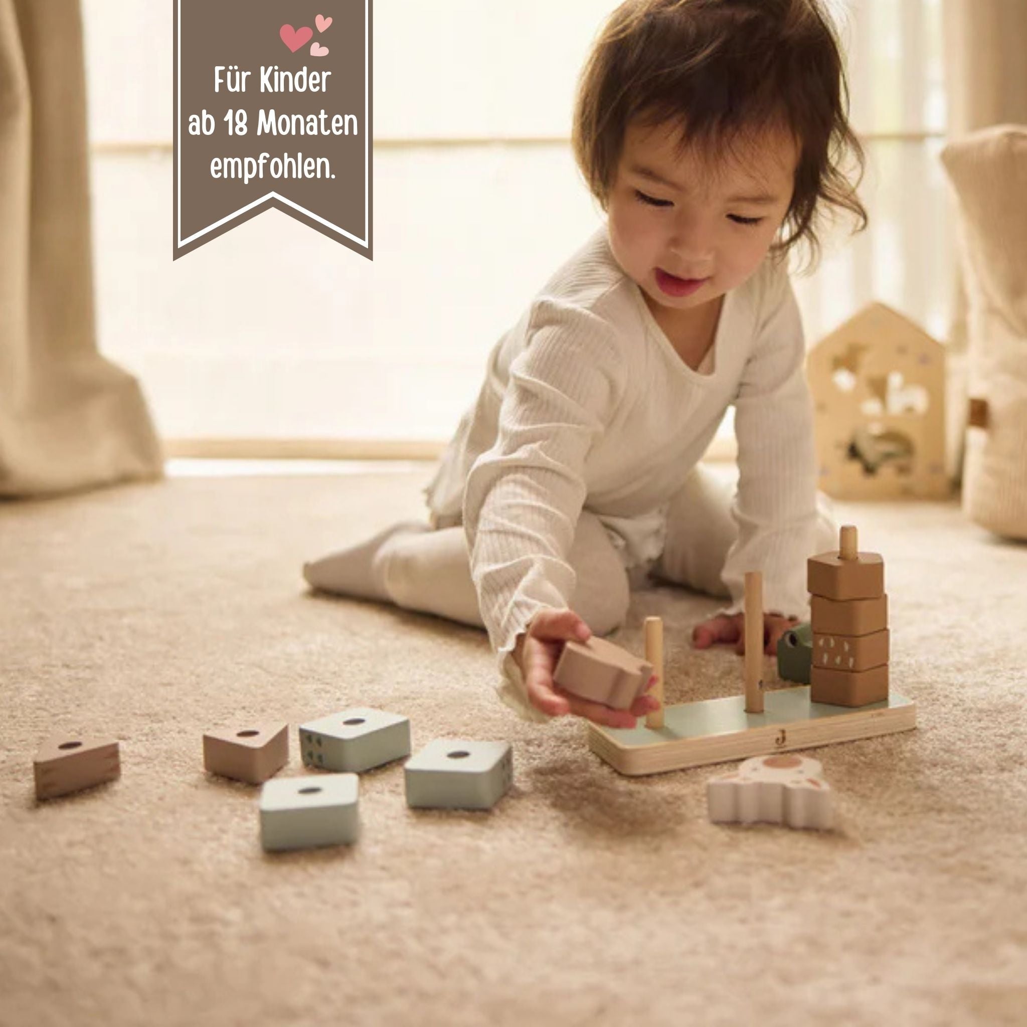 JOLLEIN Stapelspiel Dschungel Holz personalisiert - wunderwunsch