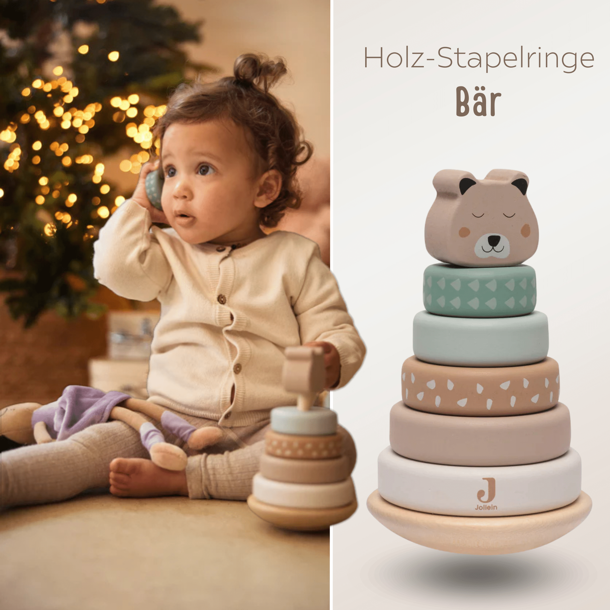 JOLLEIN Stapelturm personalisiert - Bär - wunderwunsch