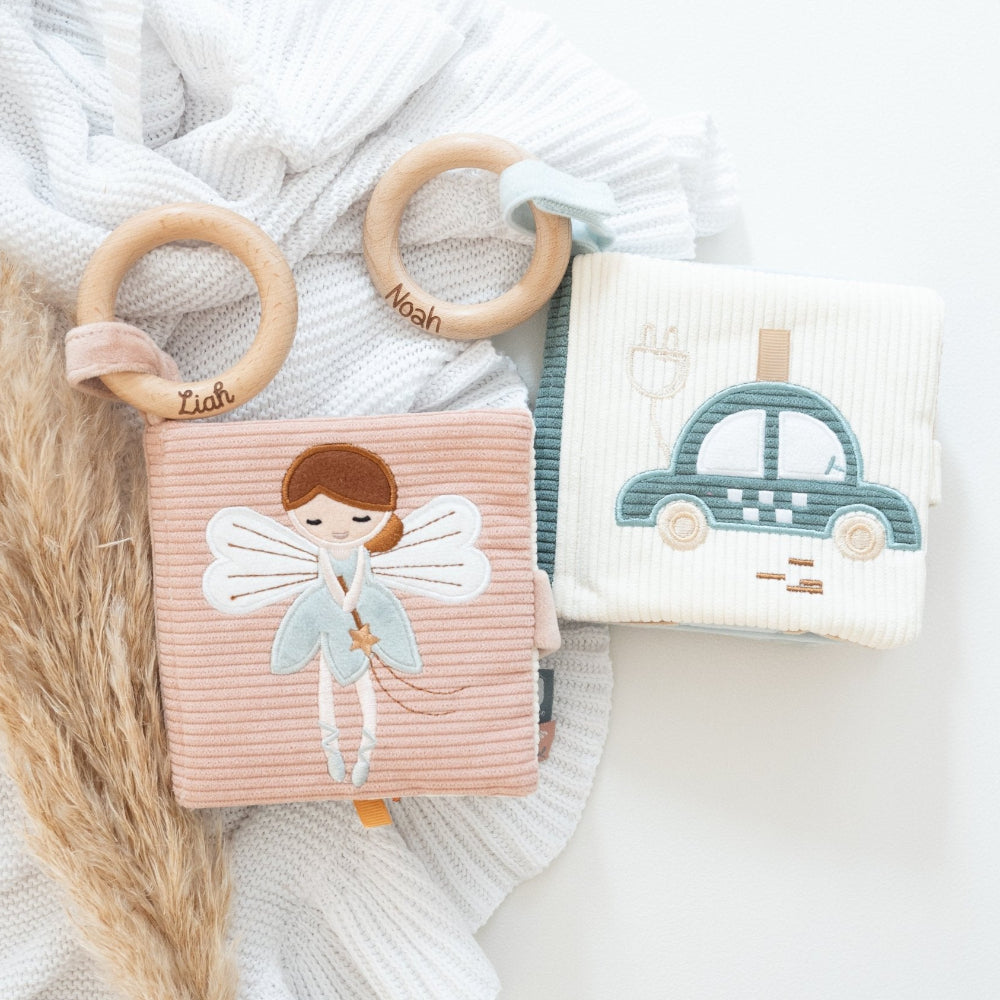 JOLLEIN Stoffbuch personalisiert - Fee & Auto - wunderwunsch