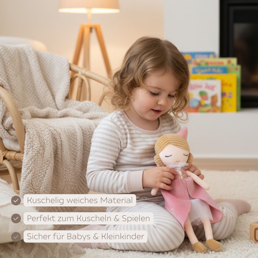 JOLLEIN Stoffpuppe personalisiert - Prinzessin oder Ritter - wunderwunsch