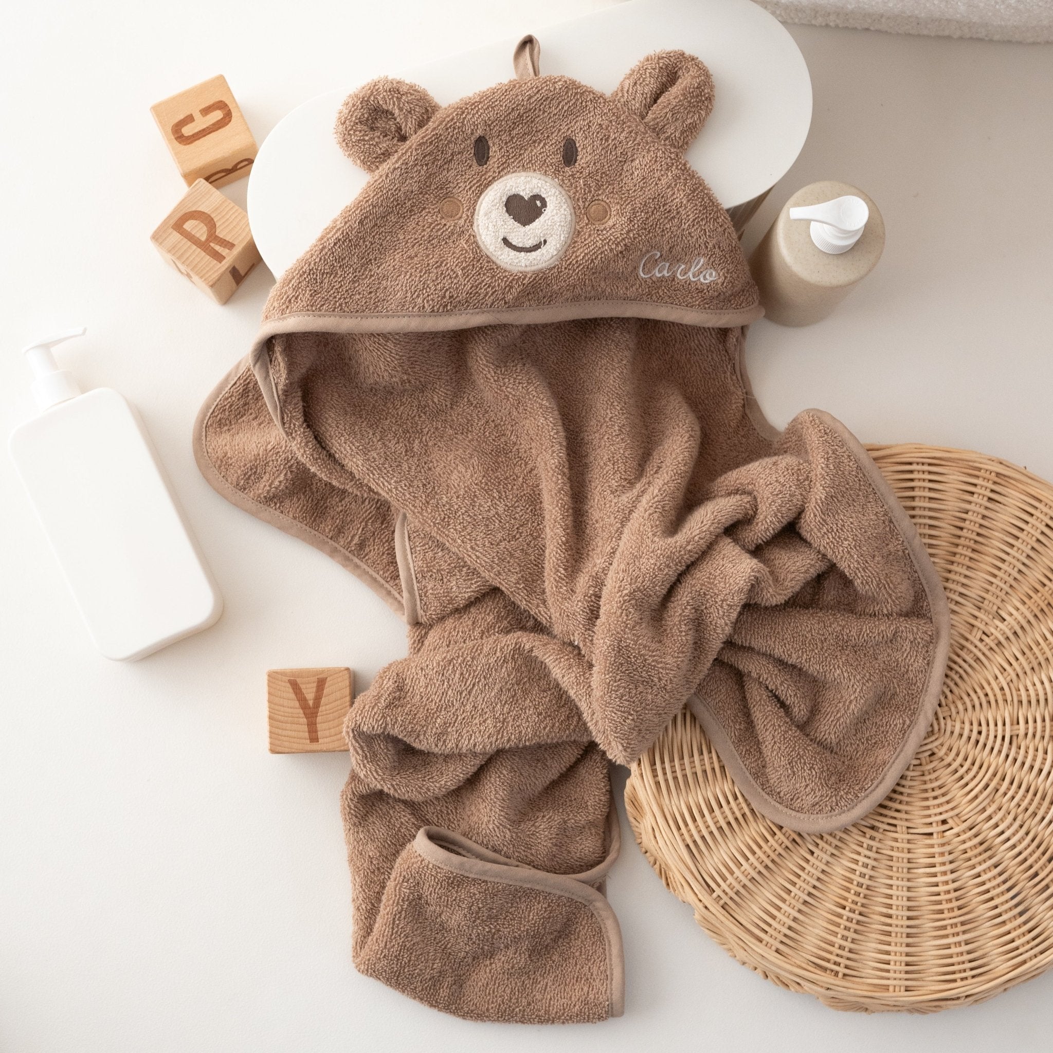 JOLLEIN x Wunderwunsch Tier Baby Kapuzenhandtuch Frottee - wunderwunsch