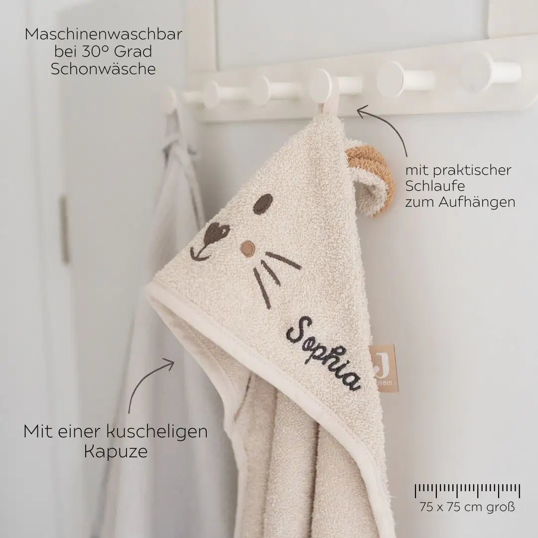 JOLLEIN x Wunderwunsch Tier Baby Kapuzenhandtuch Frottee - wunderwunsch