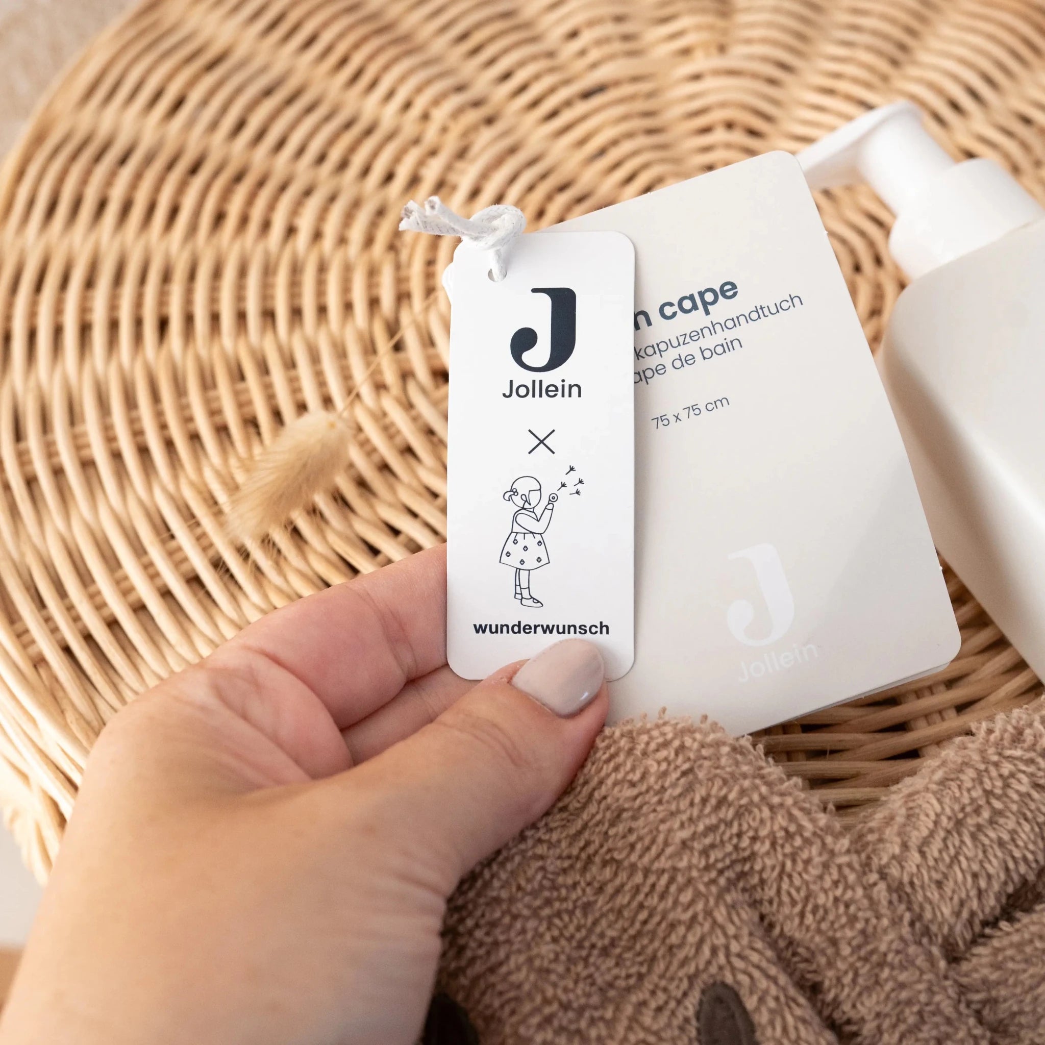 JOLLEIN x Wunderwunsch Tier Baby Kapuzenhandtuch Frottee - wunderwunsch