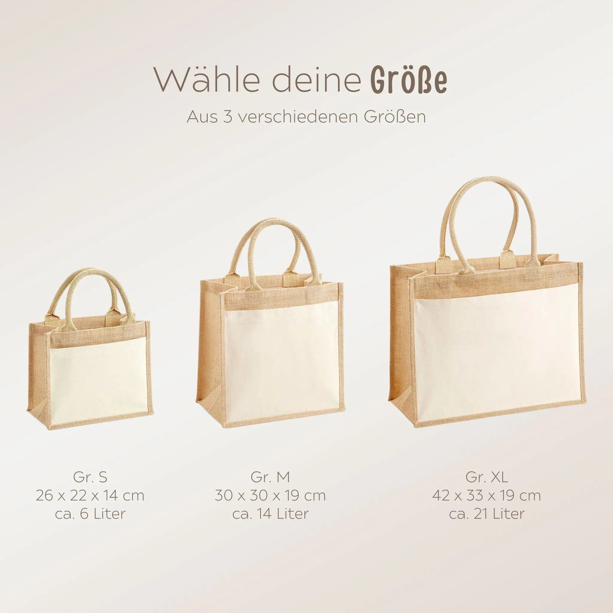 Jutetasche mit Stoffbesatz - Name Herz - wunderwunsch