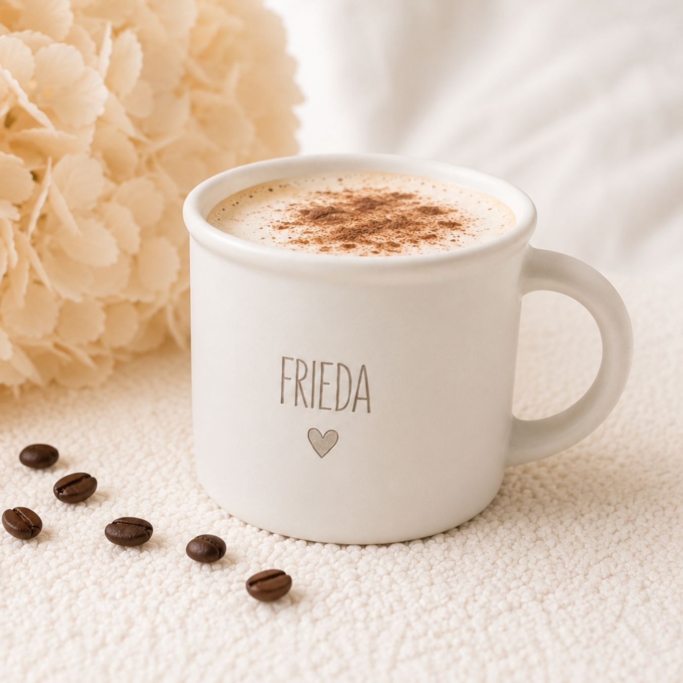 Kaffeetasse Keramik 300ml - Name und Herz - wunderwunsch