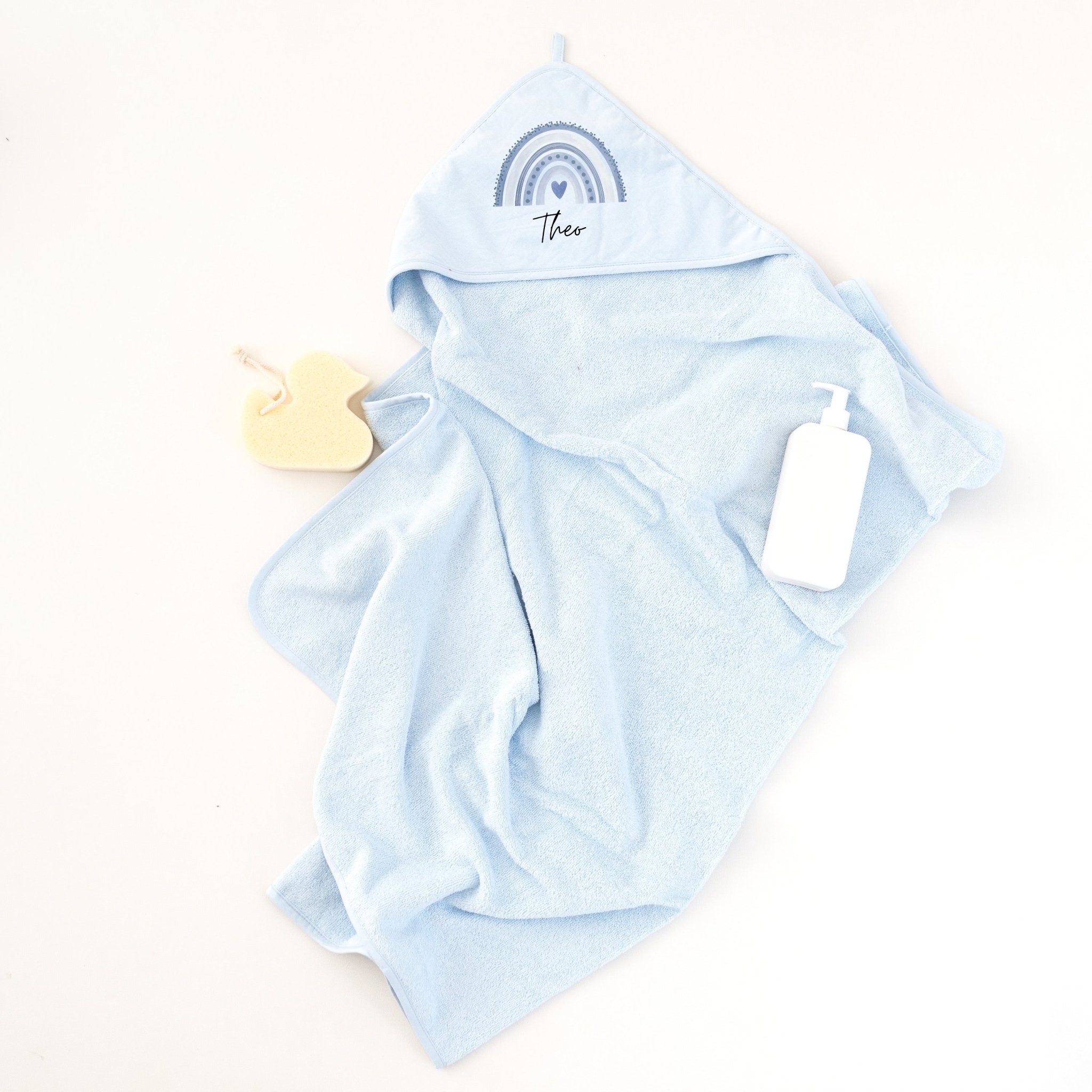 Kapuzenhandtuch Baumwolle "Regenbogen" personalisiert - wunderwunsch