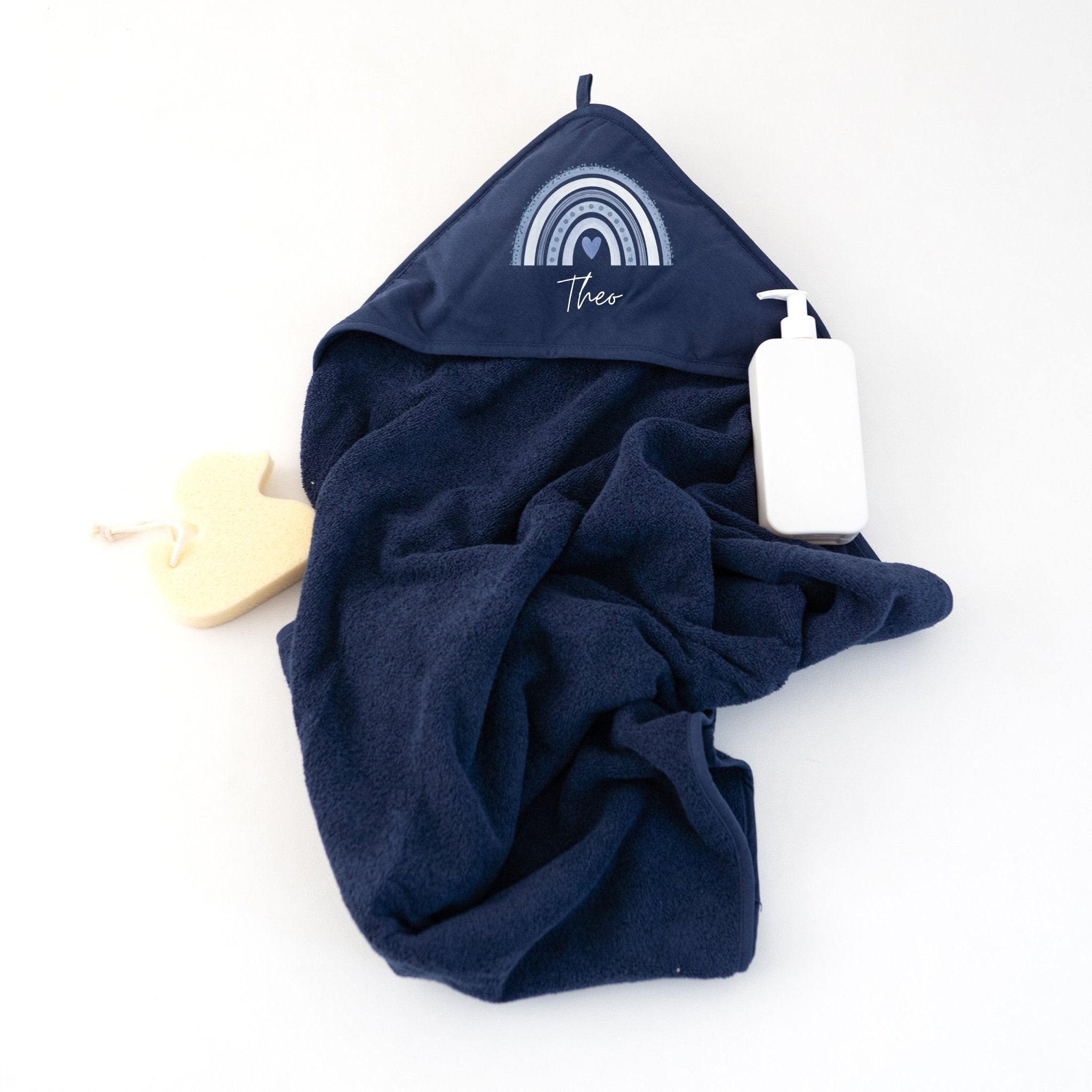 Kapuzenhandtuch Baumwolle "Regenbogen" personalisiert - wunderwunsch