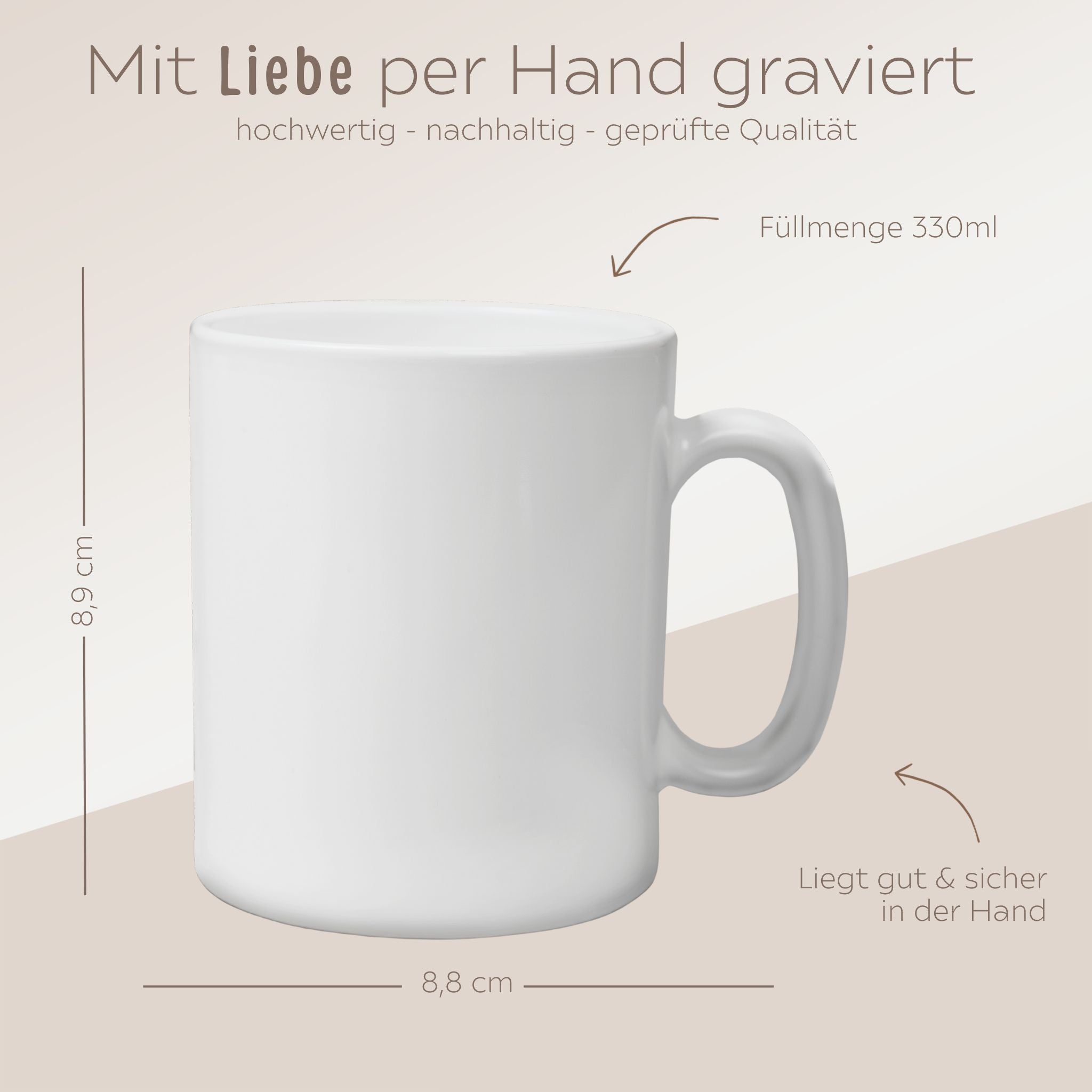 Keramik Kindertasse personalisiert - Tier Wald Aquarell - wunderwunsch