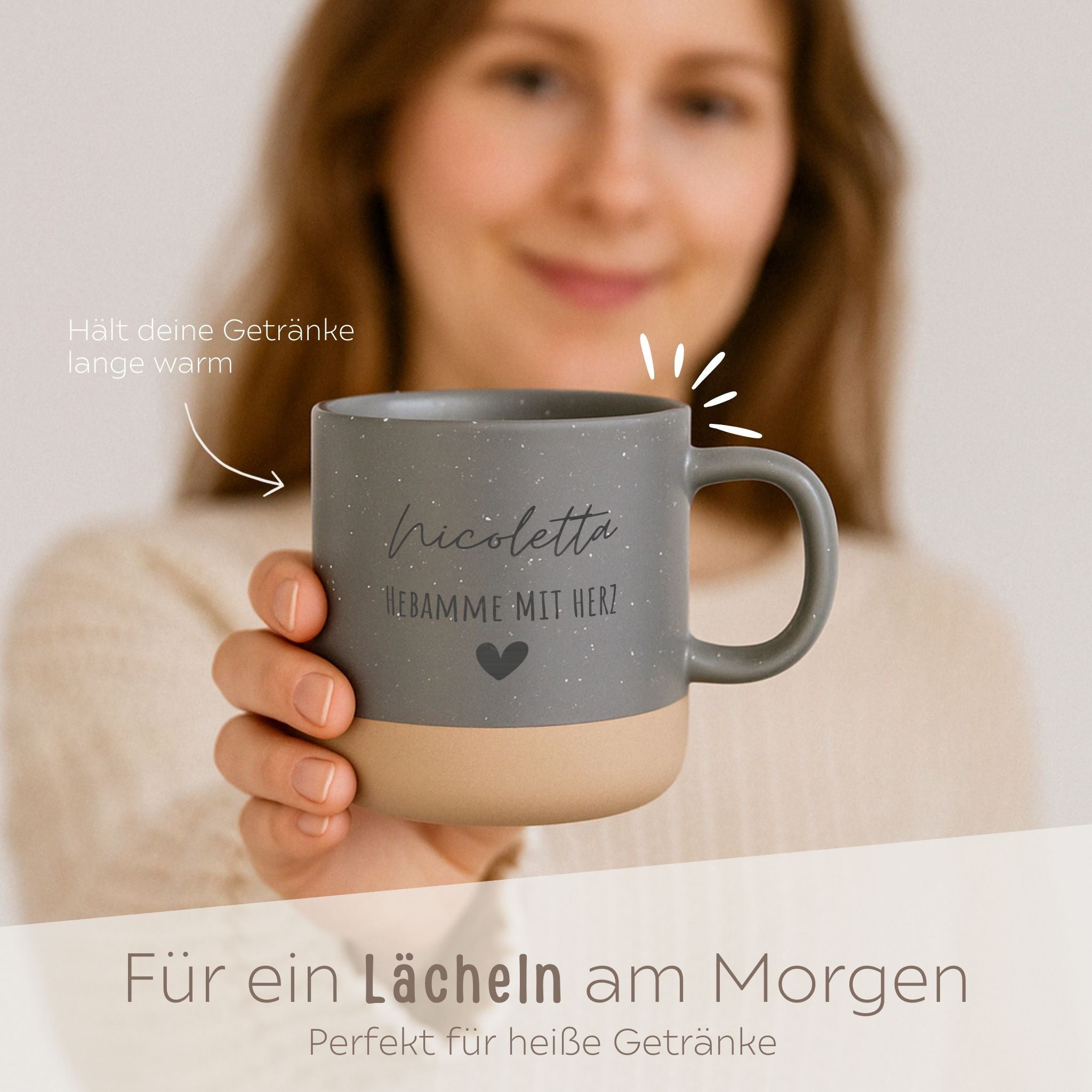 Keramikbecher Steingut - Erzieherin/Lehrerin/Hebamme - wunderwunsch