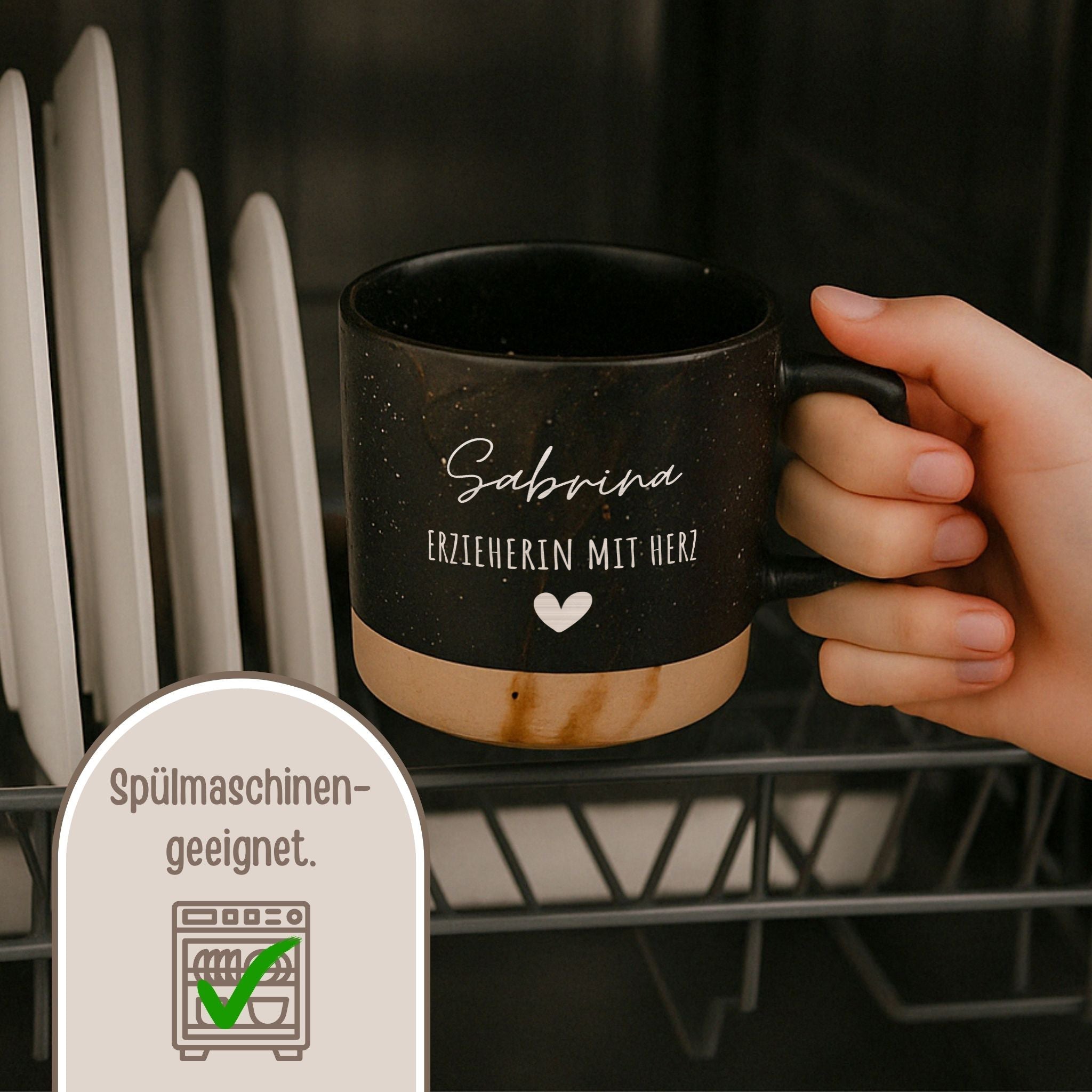 Keramikbecher Steingut - Erzieherin/Lehrerin/Hebamme - wunderwunsch