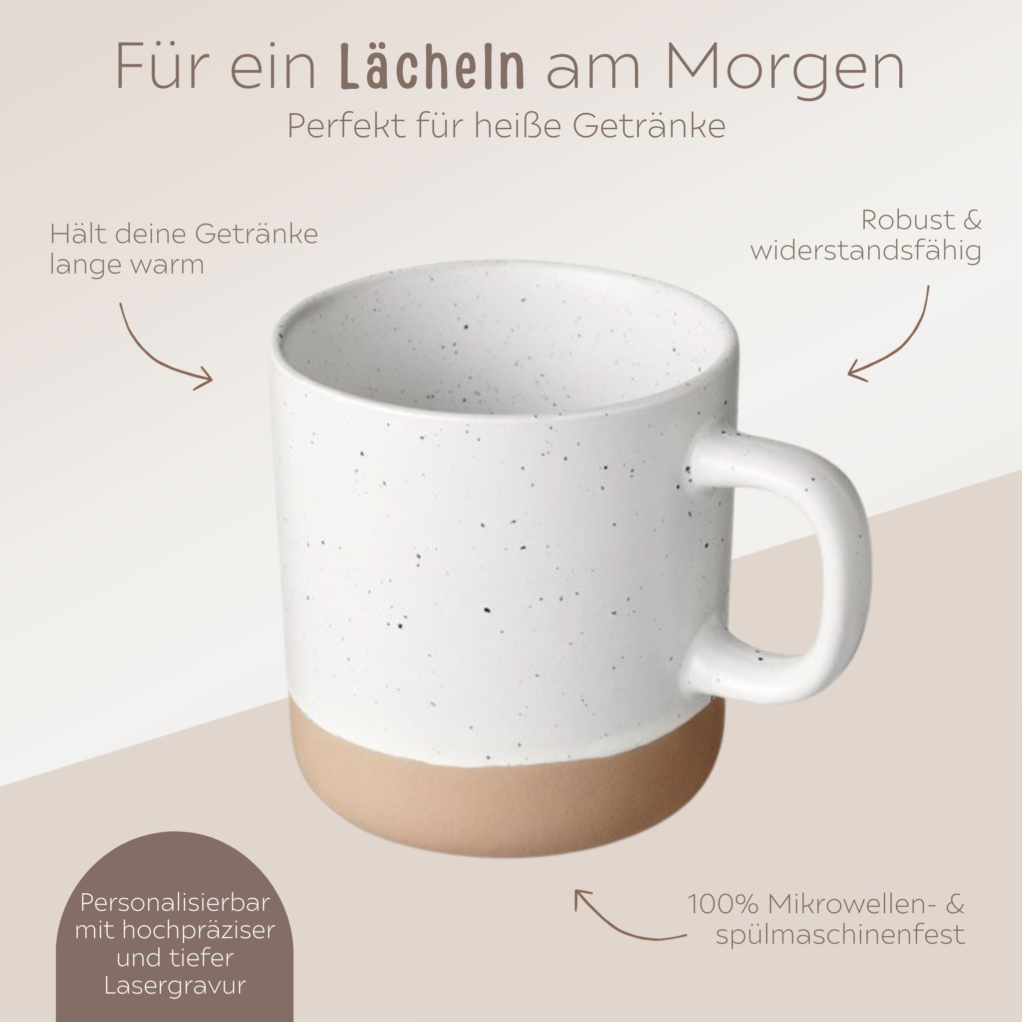Keramikbecher Steingut - Lieb haben - wunderwunsch