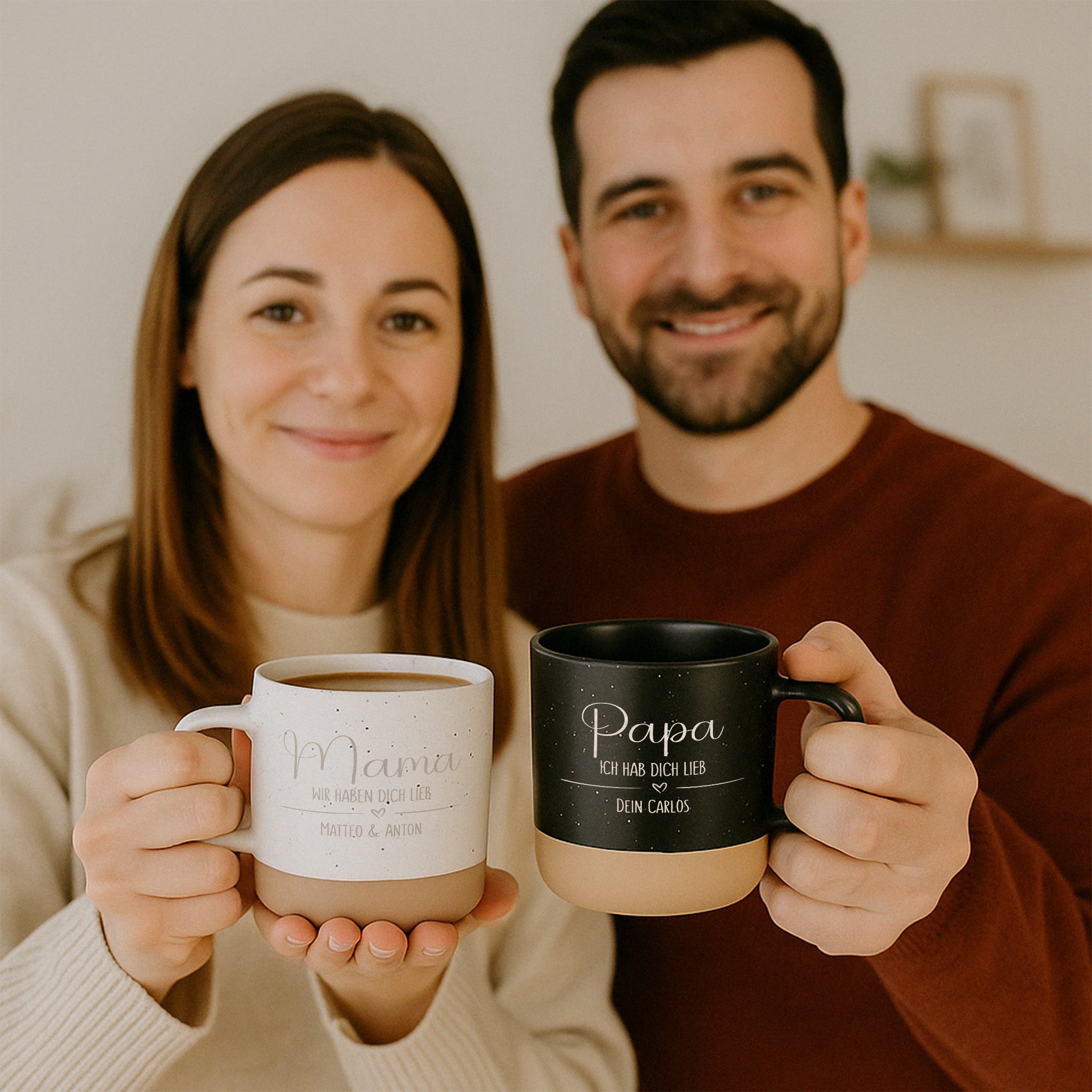 Keramikbecher Steingut - Lieb haben - wunderwunsch
