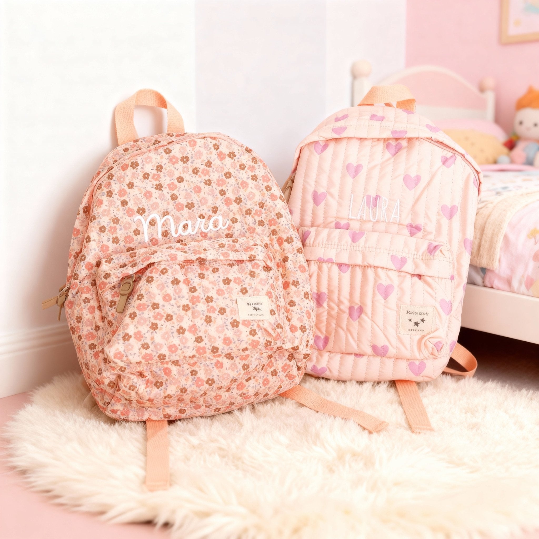 KIDZROOM Mädchen Rucksack personalisierbar - wunderwunsch