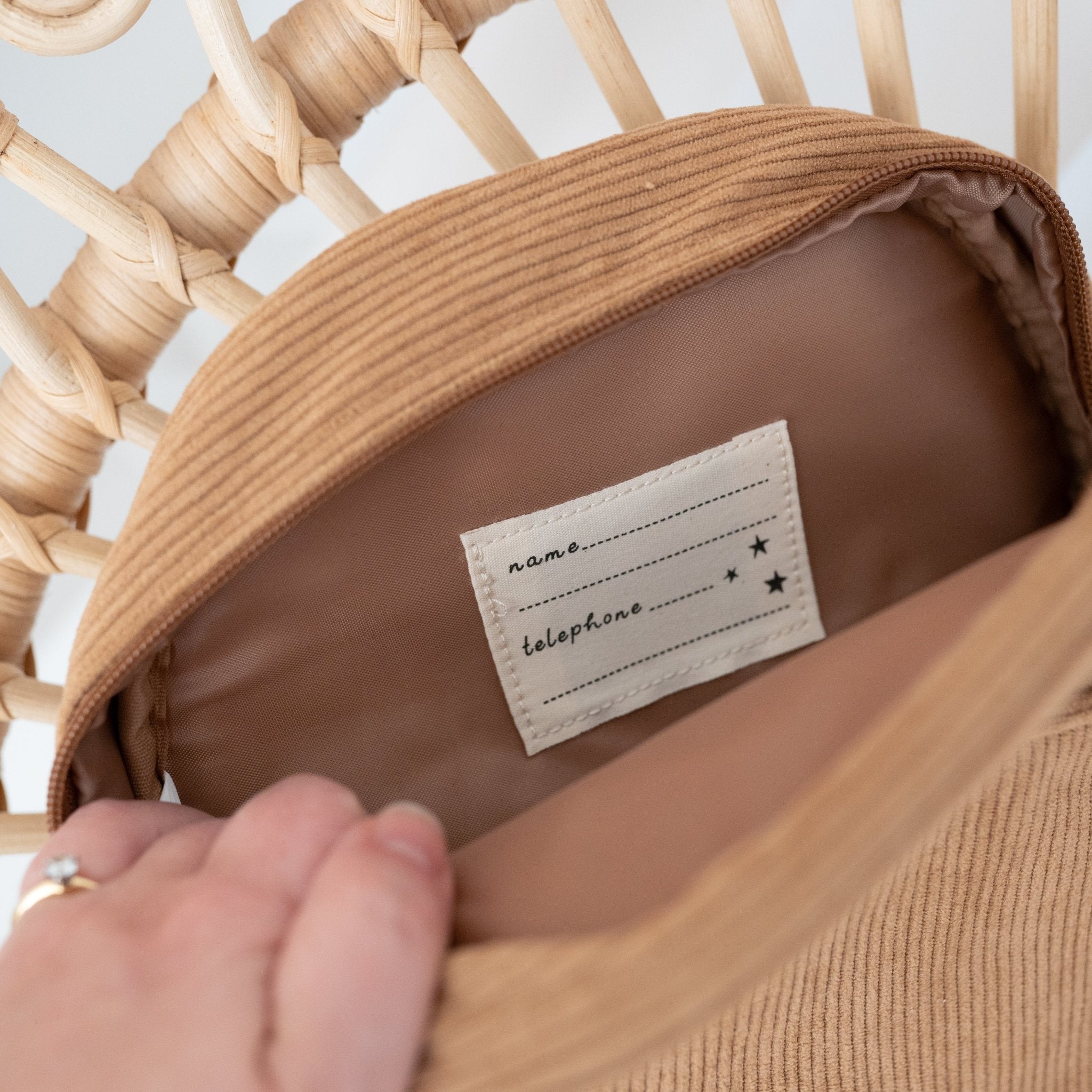 KIDZROOM Rucksack & Turnbeutel Teddy Cord - wunderwunsch